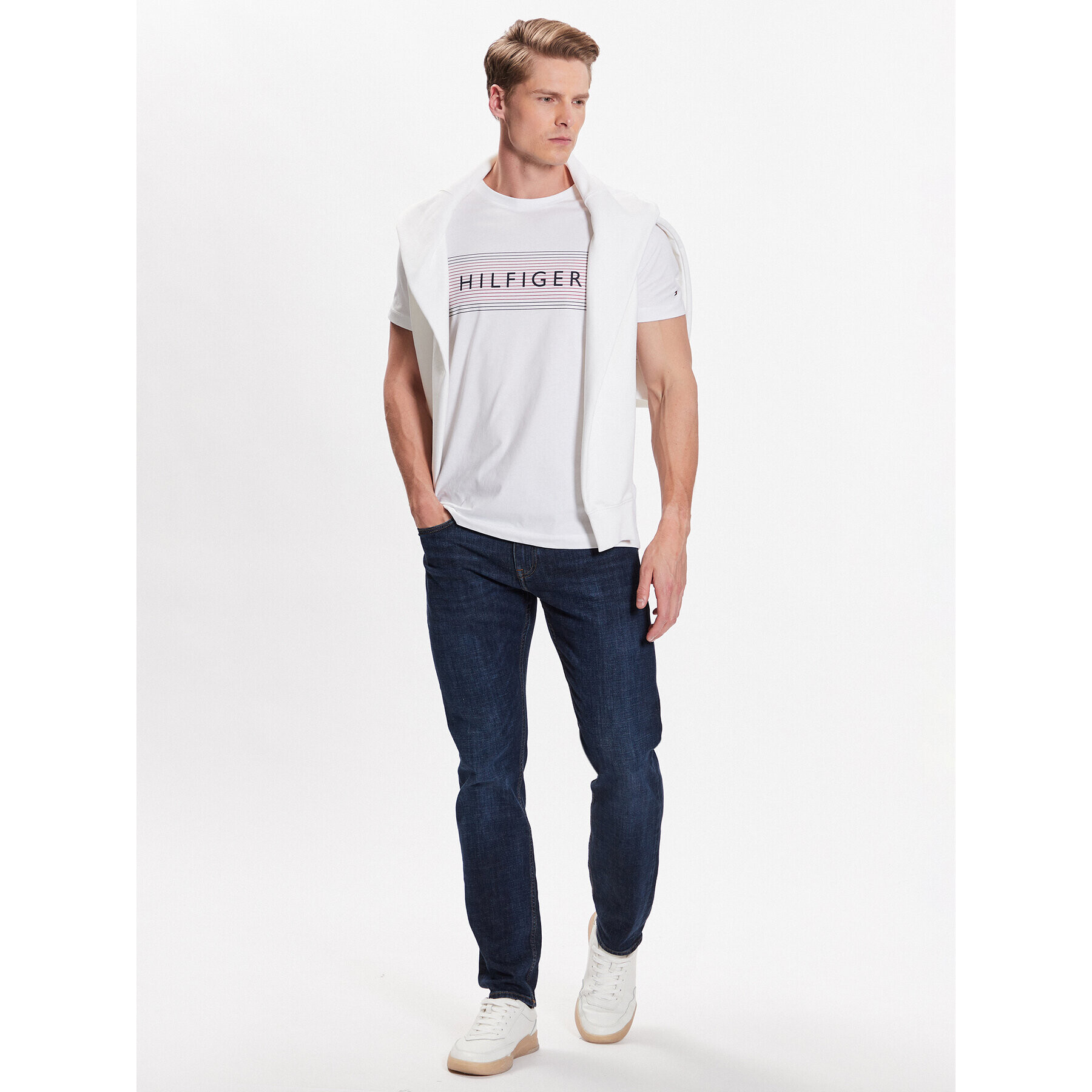 Tommy Hilfiger Tričko Brand Love Chest MW0MW30035 Biela Slim Fit - Pepit.sk