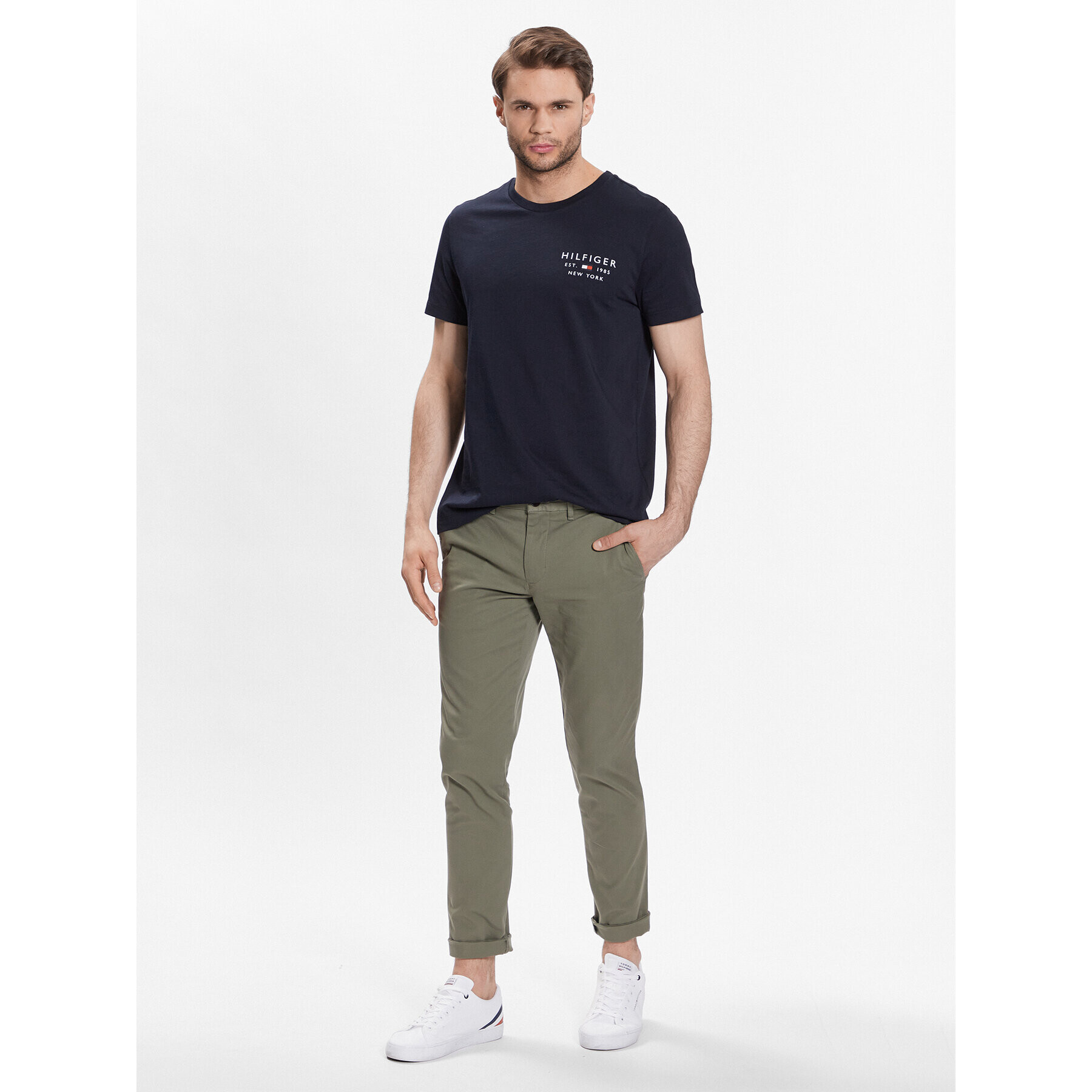 Tommy Hilfiger Tričko Brand Love Small Logo MW0MW30033 Tmavomodrá Slim Fit - Pepit.sk