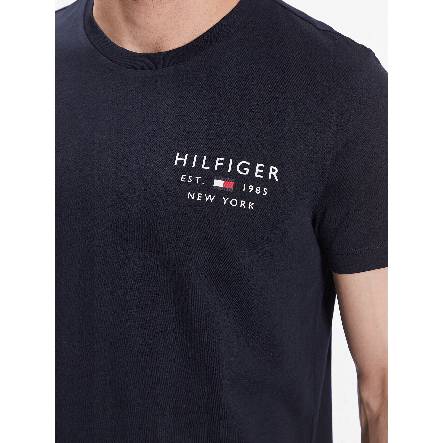 Tommy Hilfiger Tričko Brand Love Small Logo MW0MW30033 Tmavomodrá Slim Fit - Pepit.sk