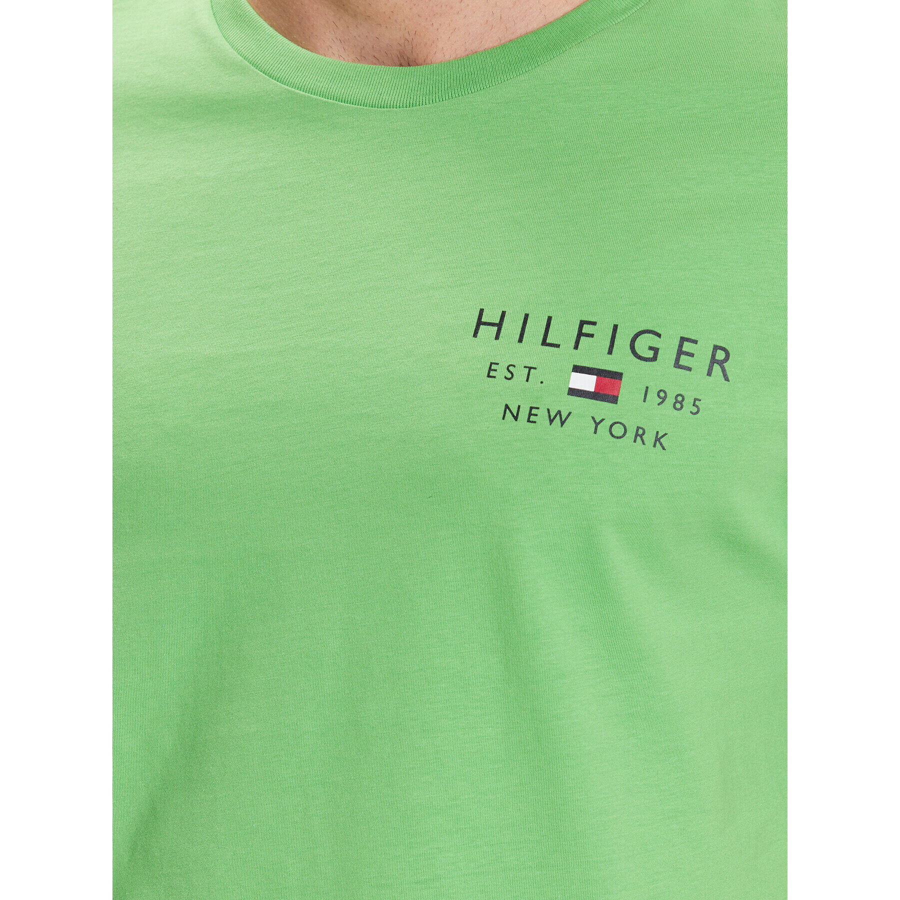 Tommy Hilfiger Tričko Brand Love Small Logo MW0MW30033 Zelená Slim Fit - Pepit.sk