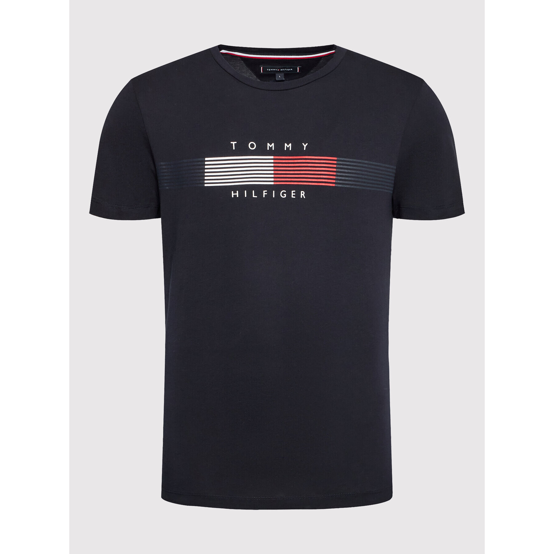 Tommy Hilfiger Tričko Chest Corp Stripe Graphic MW0MW25612 Tmavomodrá Slim Fit - Pepit.sk