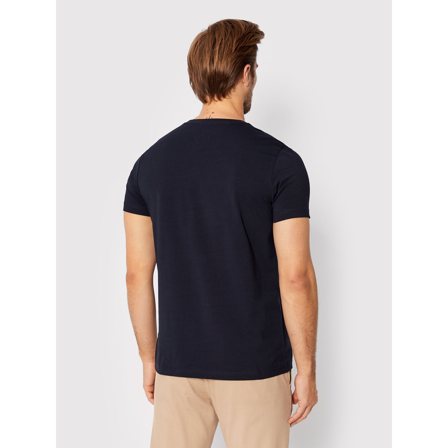 Tommy Hilfiger Tričko Core Stretch MW0MW27539 Tmavomodrá Slim Fit - Pepit.sk