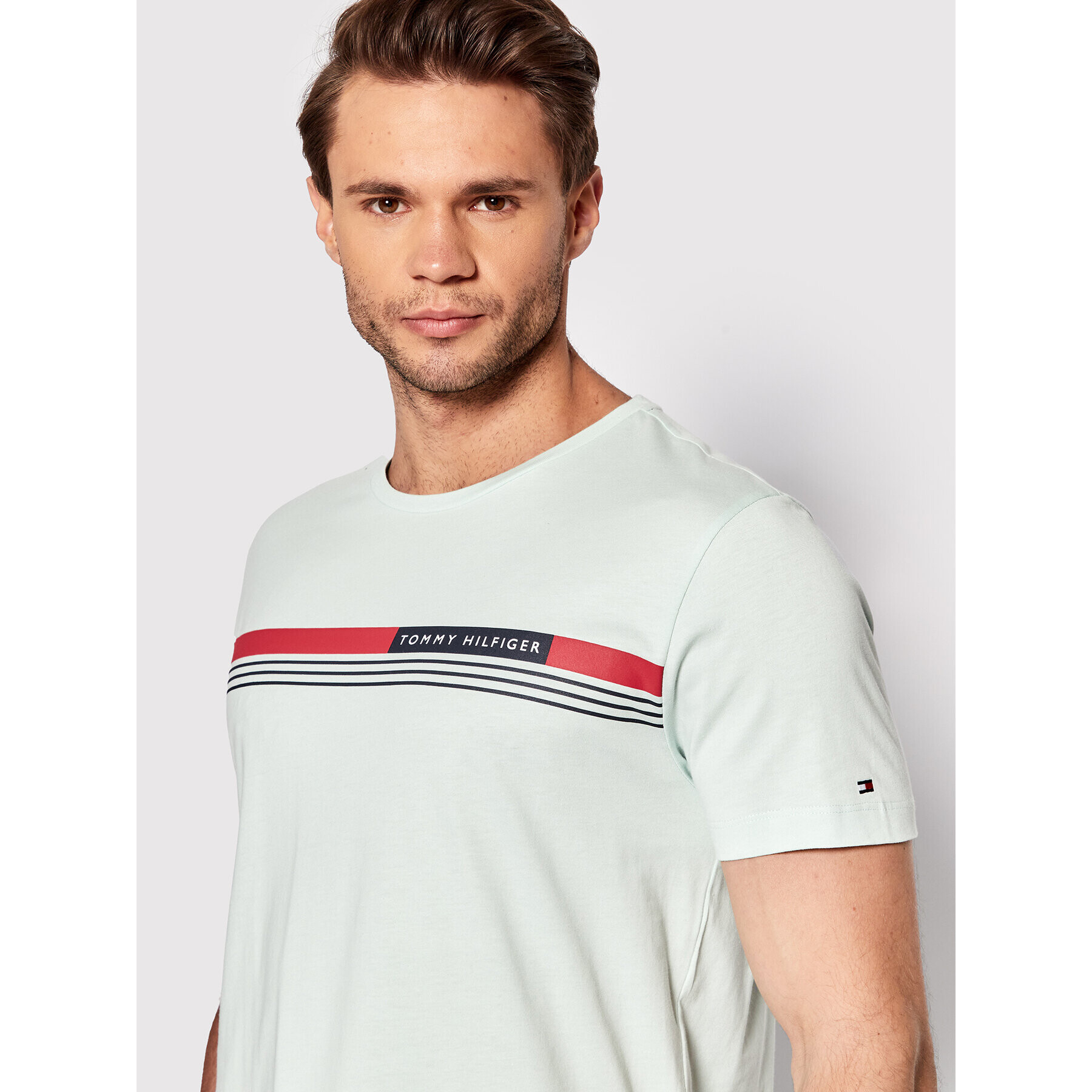 Tommy Hilfiger Tričko Corp Chest Front Logo MW0MW24558 Zelená Regular Fit - Pepit.sk