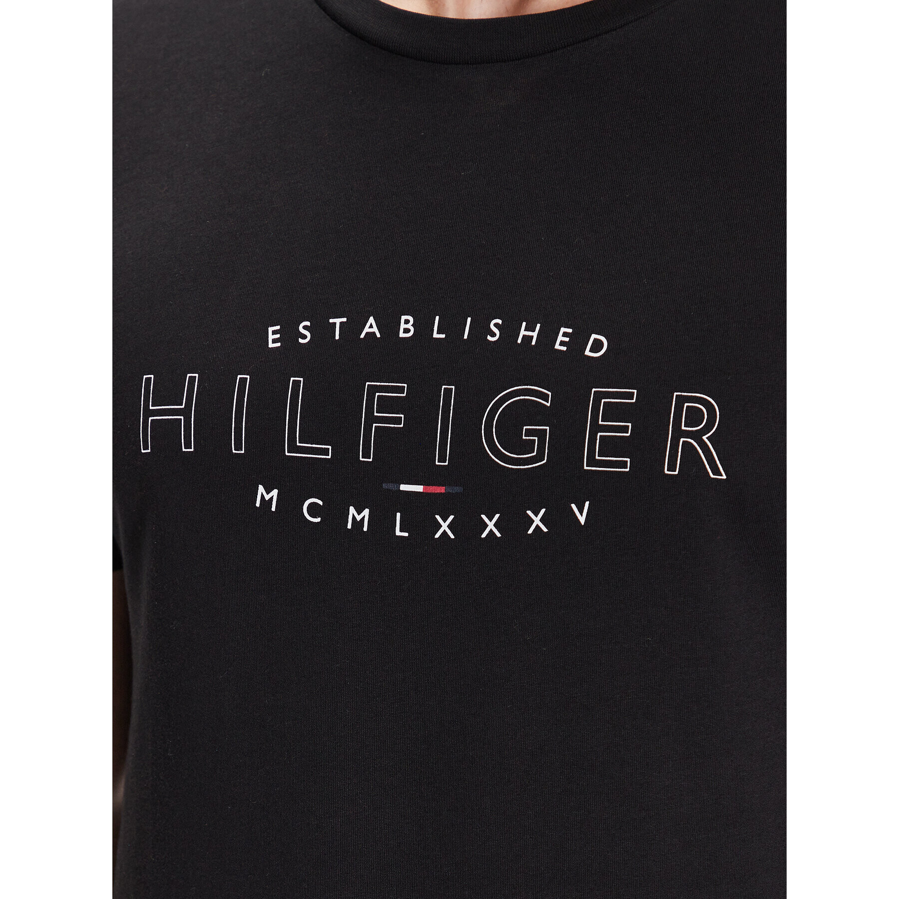 Tommy Hilfiger Tričko Curve Logo MW0MW30034 Čierna Slim Fit - Pepit.sk