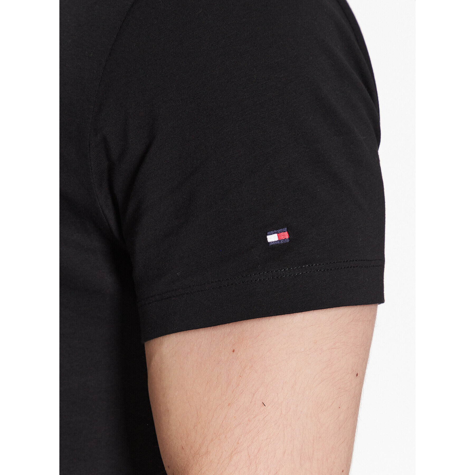 Tommy Hilfiger Tričko Curve Logo MW0MW30034 Čierna Slim Fit - Pepit.sk