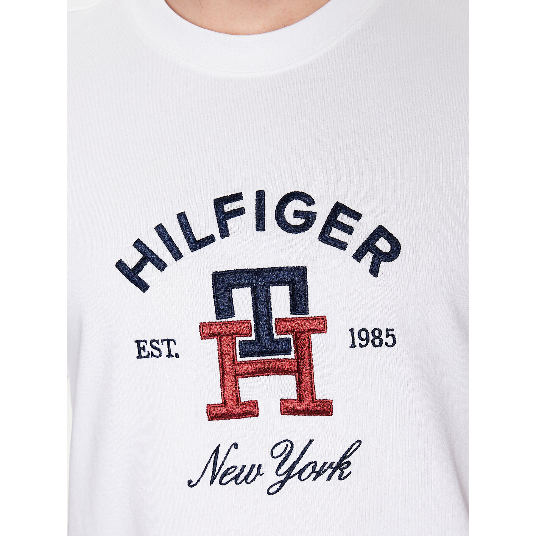 Tommy Hilfiger Tričko Curved Monogram MW0MW30043 Biela Regular Fit - Pepit.sk