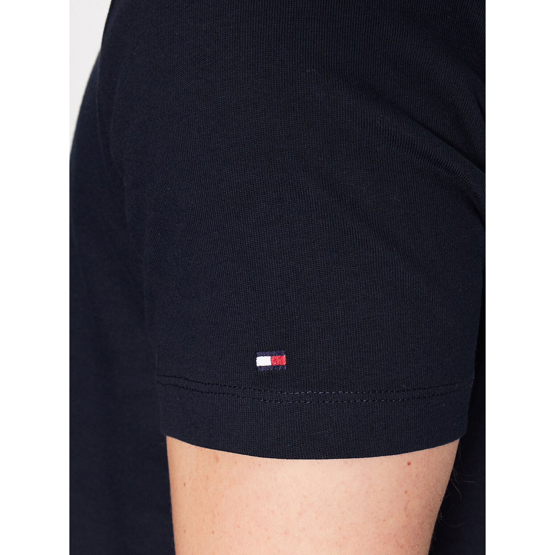 Tommy Hilfiger Tričko Curved Monogram MW0MW30043 Tmavomodrá Regular Fit - Pepit.sk