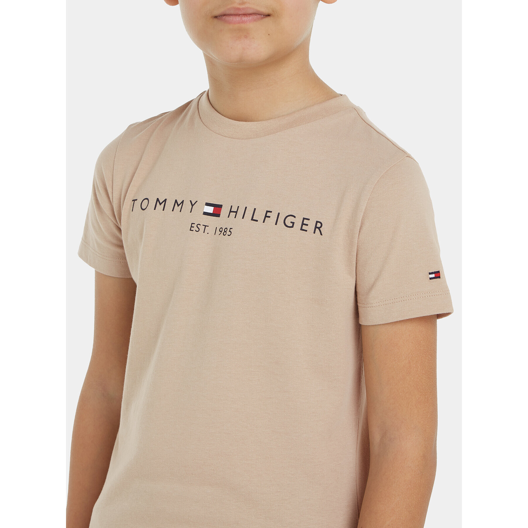 Tommy Hilfiger Tričko Essential KS0KS00397 Béžová Regular Fit - Pepit.sk