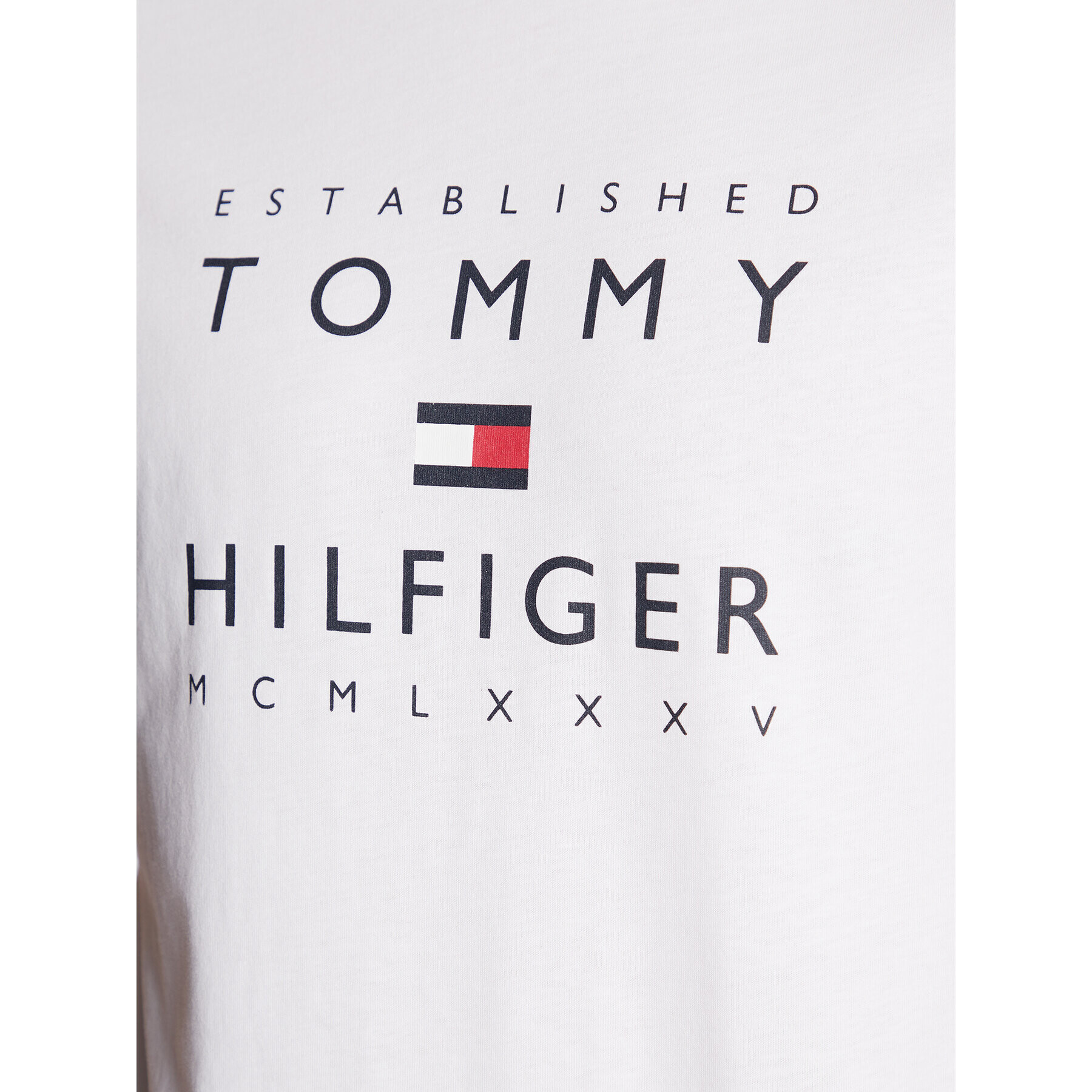 Tommy Hilfiger Tričko Established MW0MW29377 Biela Slim Fit - Pepit.sk