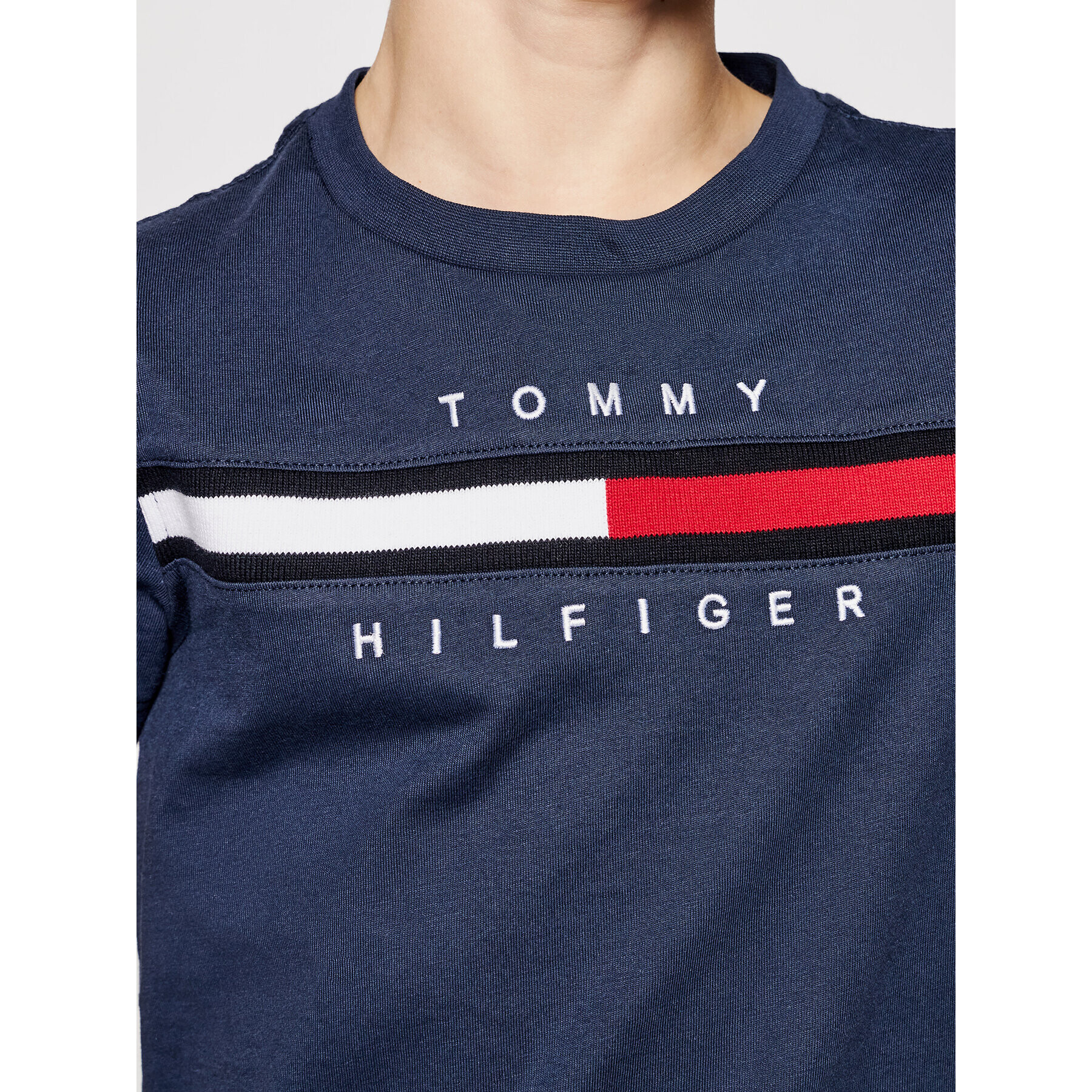 Tommy Hilfiger Tričko Flag Rib Insert KB0KB06532 D Tmavomodrá Regular Fit - Pepit.sk