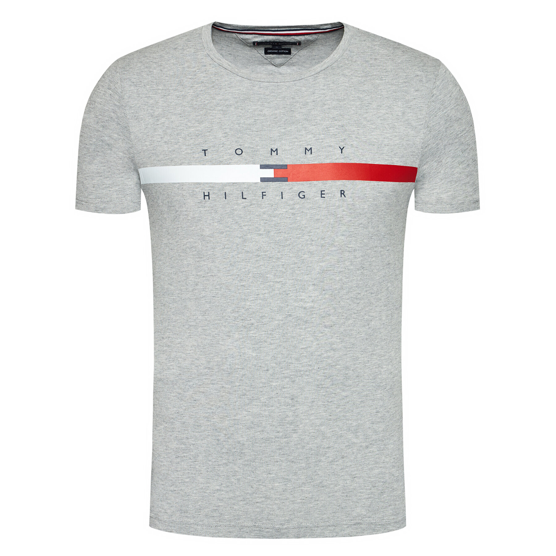 Tommy Hilfiger Tričko Global Strpie Chest Tee MW0MW16572 Sivá Regular Fit - Pepit.sk