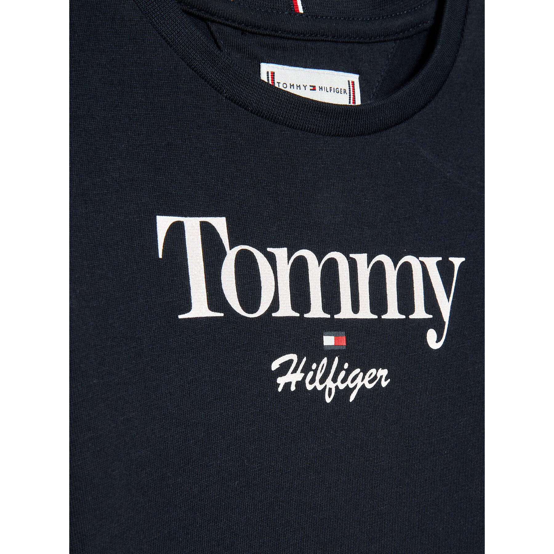 Tommy Hilfiger Tričko Graphic Glitter KG0KG06821 M Tmavomodrá Regular Fit - Pepit.sk