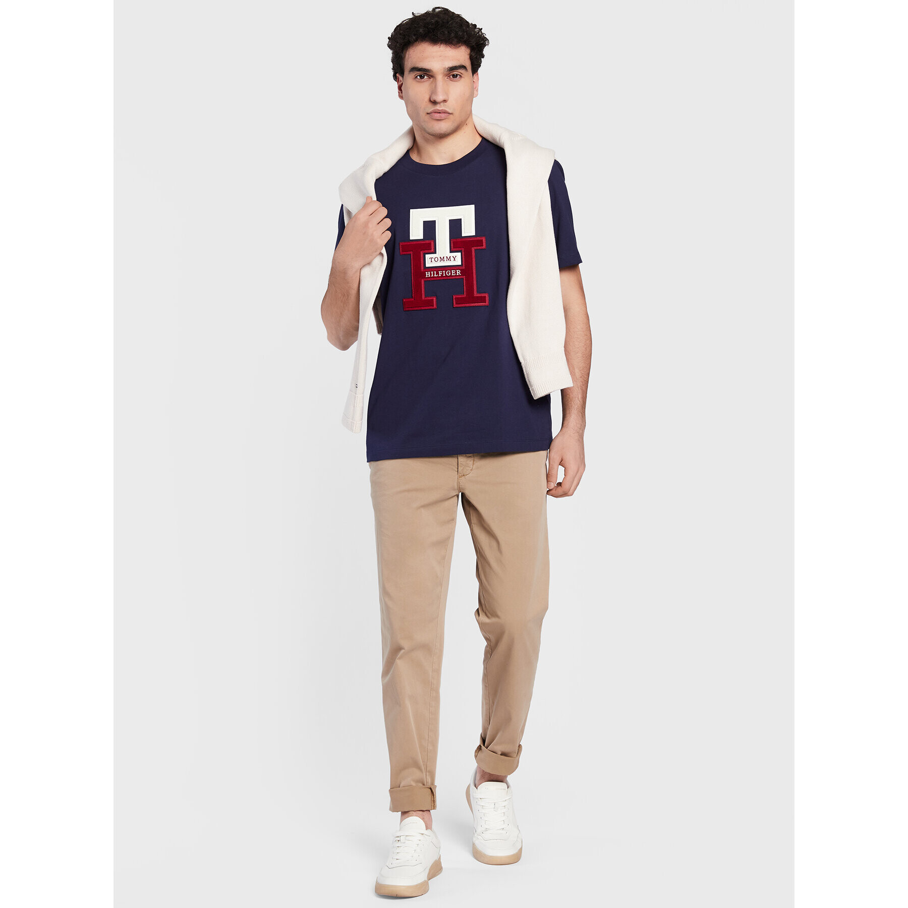 Tommy Hilfiger Tričko Icon Monogram MW0MW29597 Tmavomodrá Relaxed Fit - Pepit.sk