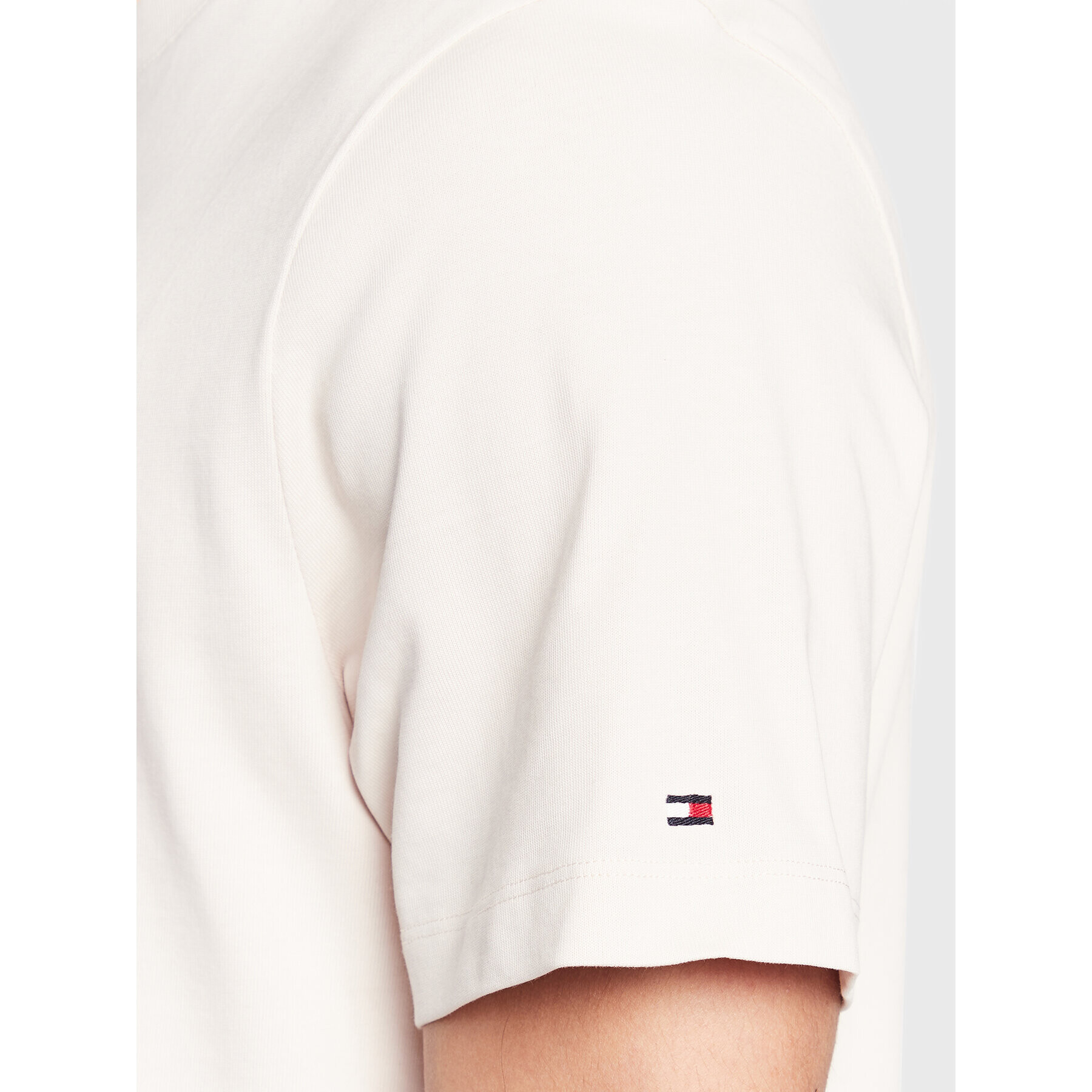 Tommy Hilfiger Tričko Icon Stack MW0MW29388 Écru Regular Fit - Pepit.sk