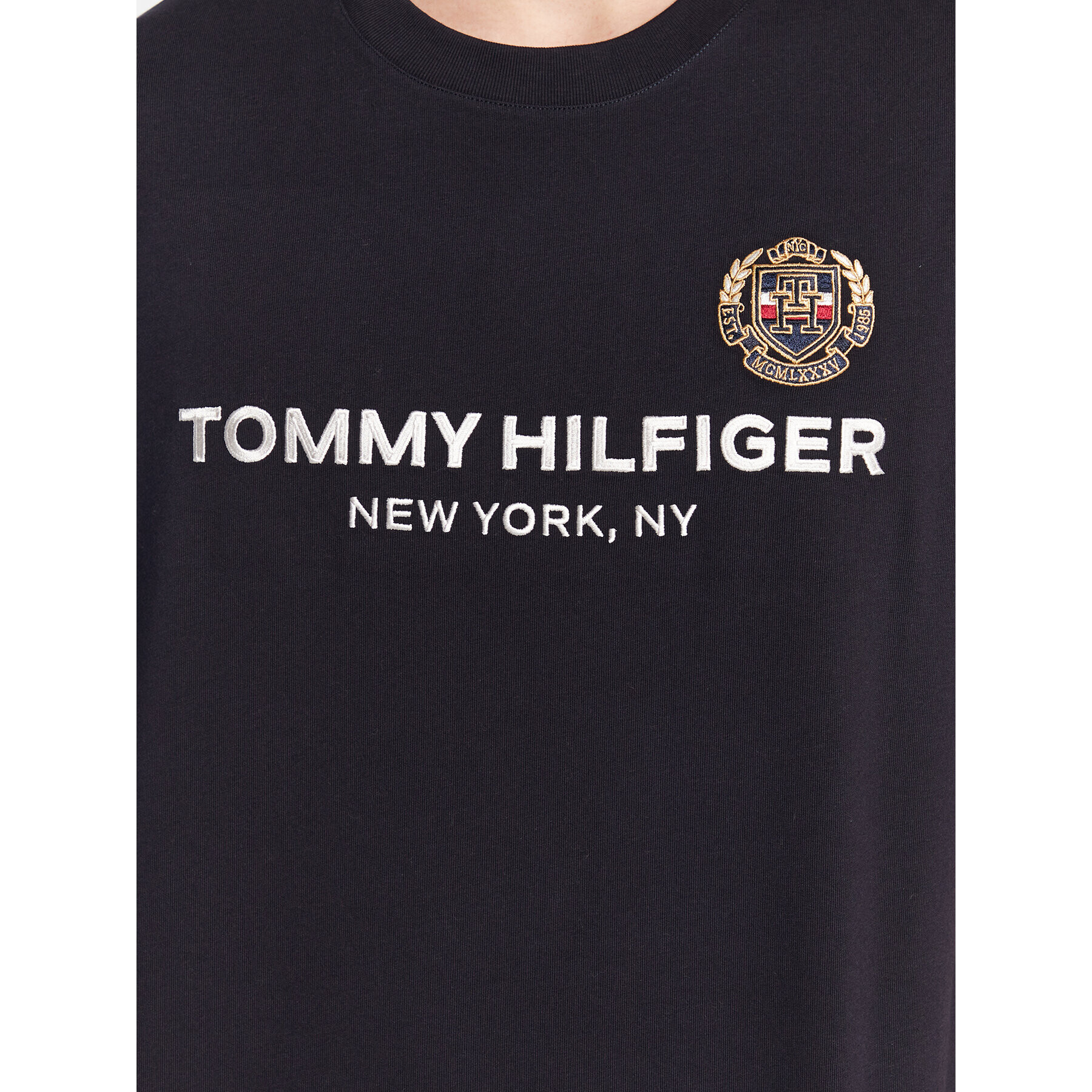 Tommy Hilfiger Tričko Icon Stack MW0MW29388 Tmavomodrá Regular Fit - Pepit.sk