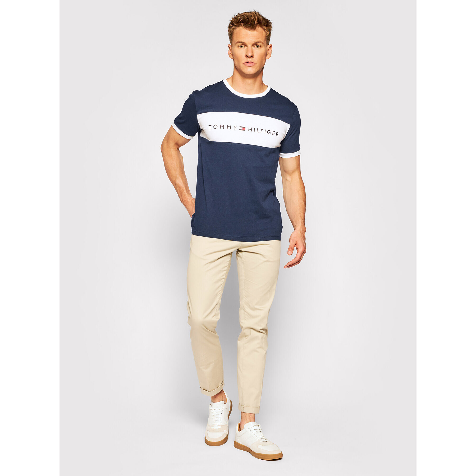 Tommy Hilfiger Tričko Logo Flag UM0UM01170 Tmavomodrá Regular Fit - Pepit.sk