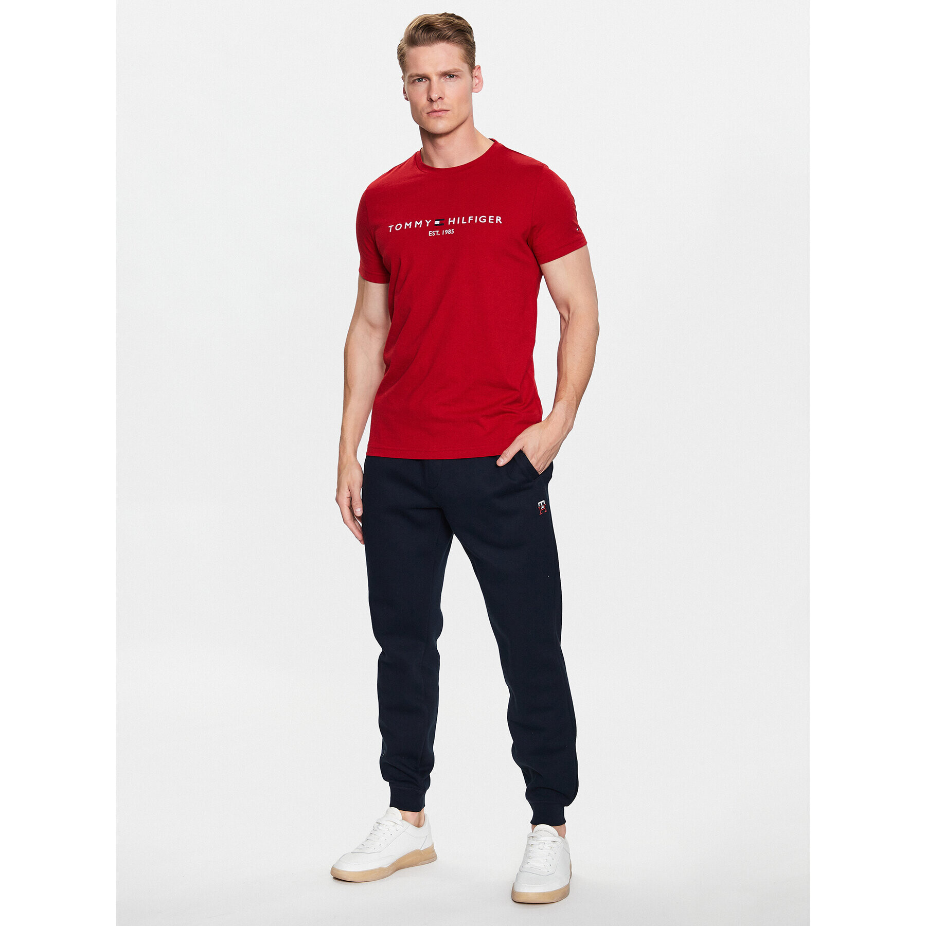 Tommy Hilfiger Tričko Logo MW0MW11797 Červená Slim Fit - Pepit.sk