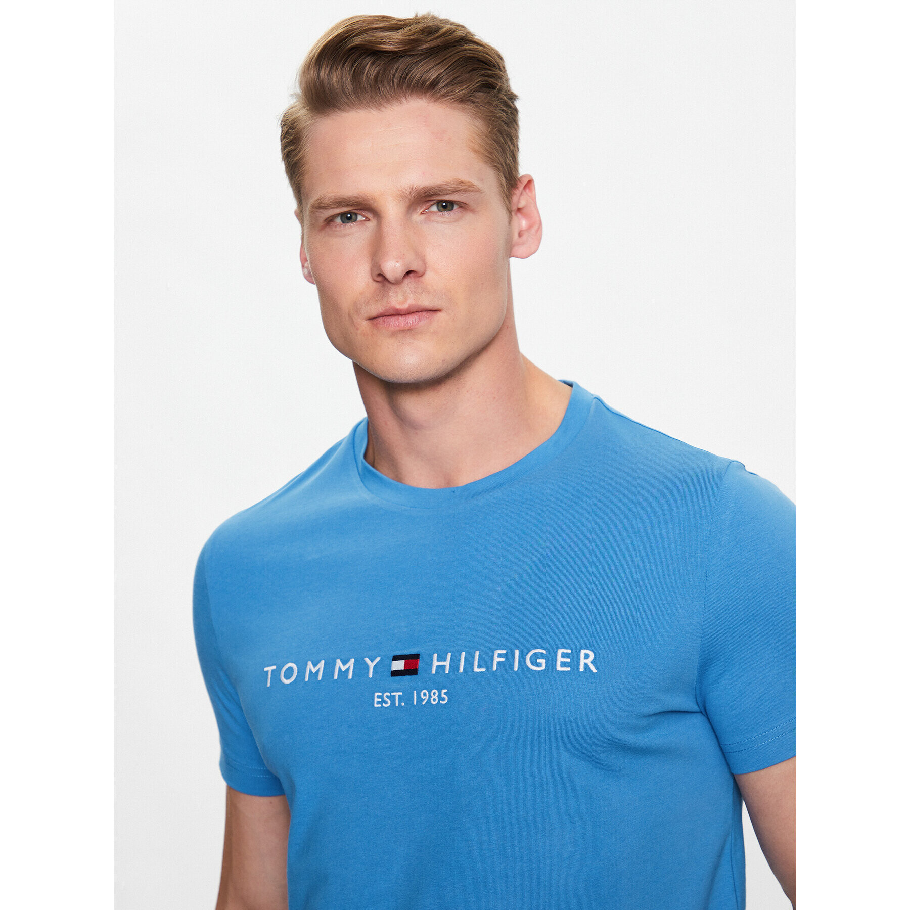 Tommy Hilfiger Tričko Logo MW0MW11797 Modrá Slim Fit - Pepit.sk