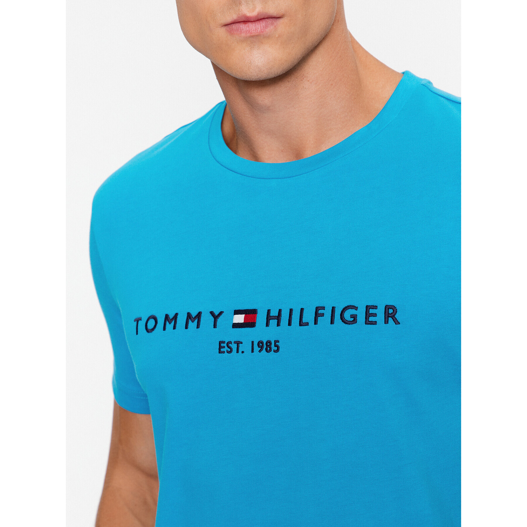 Tommy Hilfiger Tričko Logo MW0MW11797 Modrá Slim Fit - Pepit.sk