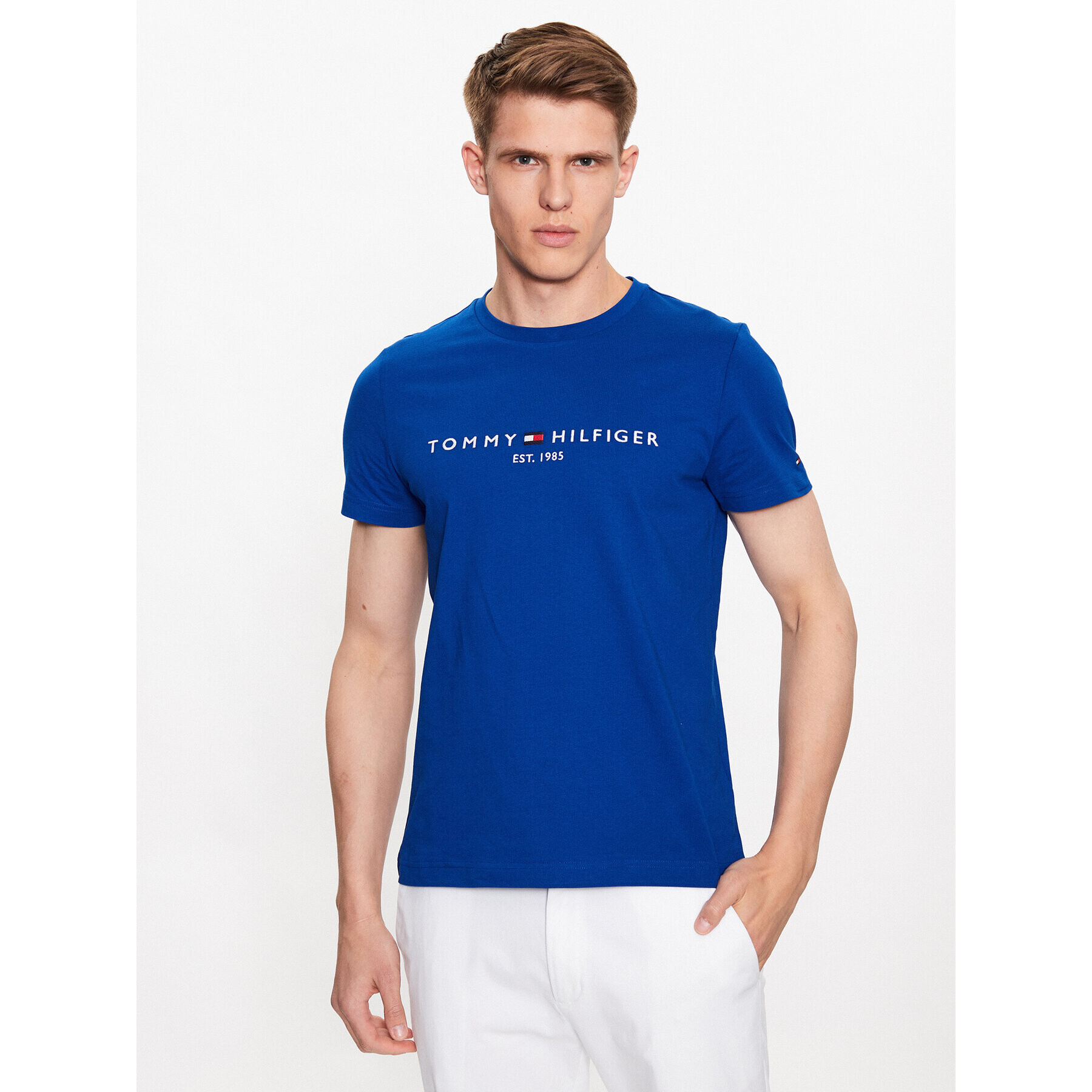 Tommy Hilfiger Tričko Logo MW0MW11797 Tmavomodrá Slim Fit - Pepit.sk