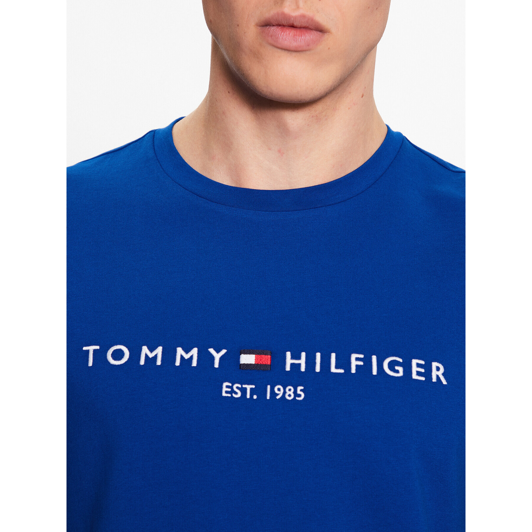 Tommy Hilfiger Tričko Logo MW0MW11797 Tmavomodrá Slim Fit - Pepit.sk