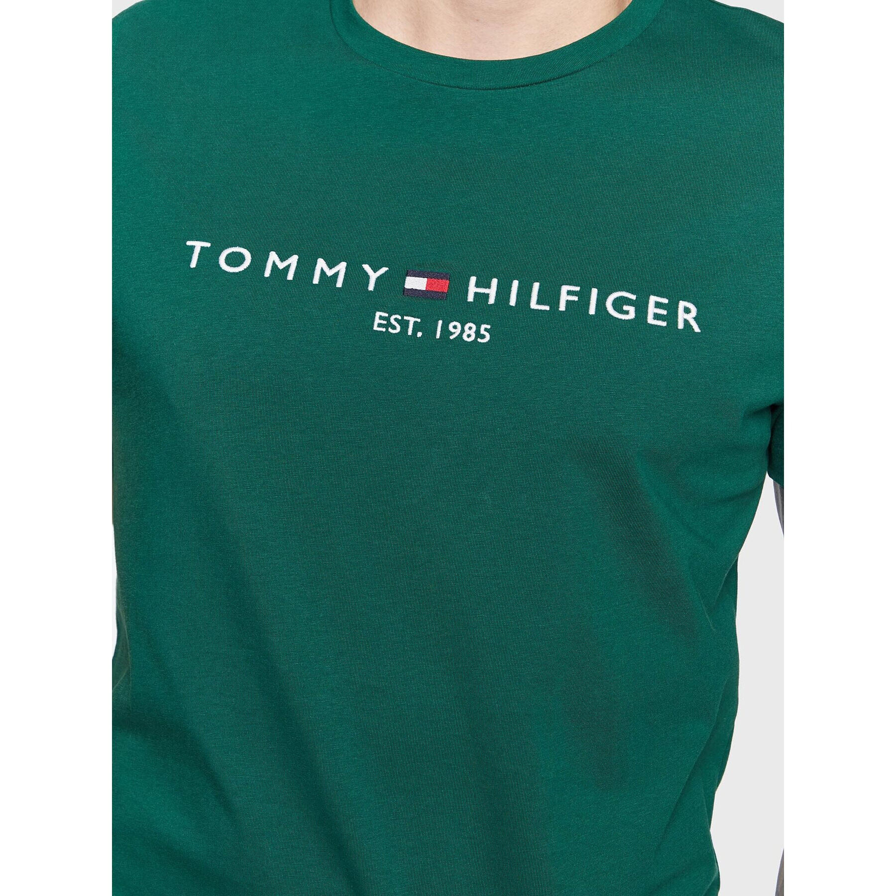 Tommy Hilfiger Tričko Logo MW0MW11797 Zelená Regular Fit - Pepit.sk