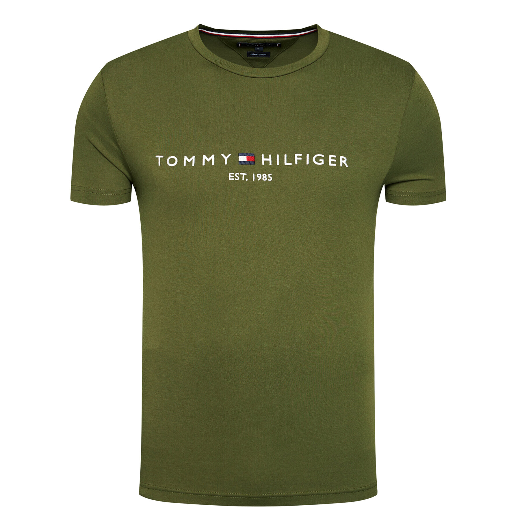 Tommy Hilfiger Tričko Logo MW0MW11797 Zelená Regular Fit - Pepit.sk