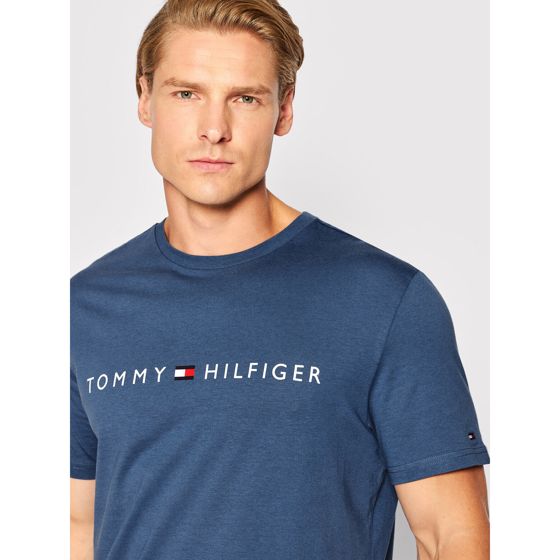 Tommy Hilfiger Tričko Logo UM0UM01434 Modrá Regular Fit - Pepit.sk