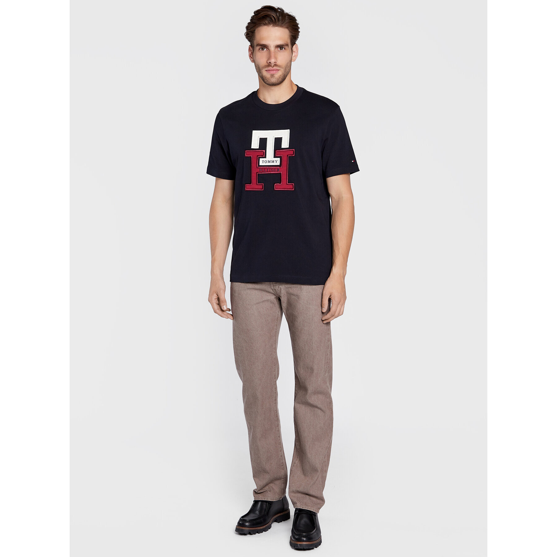 Tommy Hilfiger Tričko Lux Monogram MW0MW28230 Tmavomodrá Regular Fit - Pepit.sk