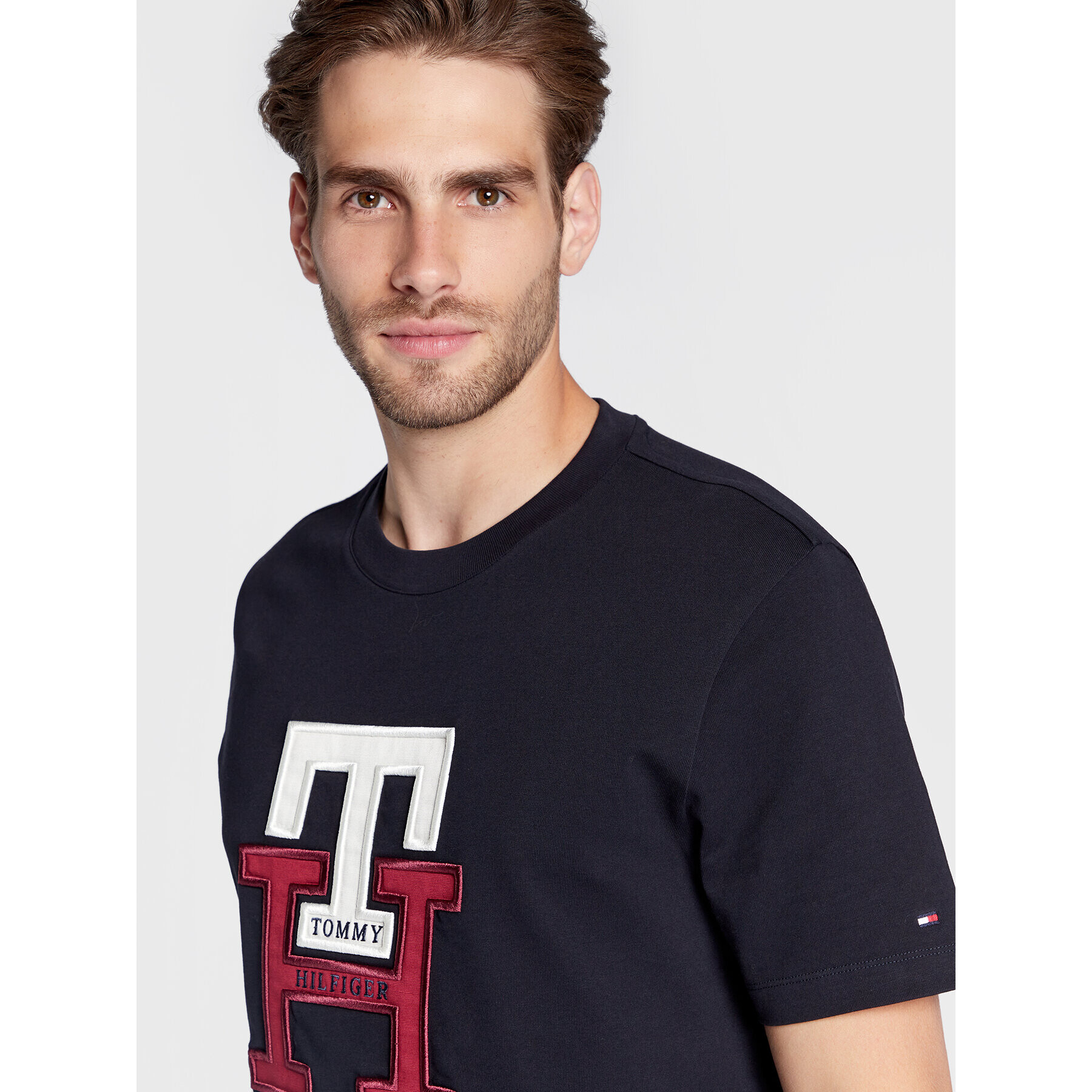 Tommy Hilfiger Tričko Lux Monogram MW0MW28230 Tmavomodrá Regular Fit - Pepit.sk