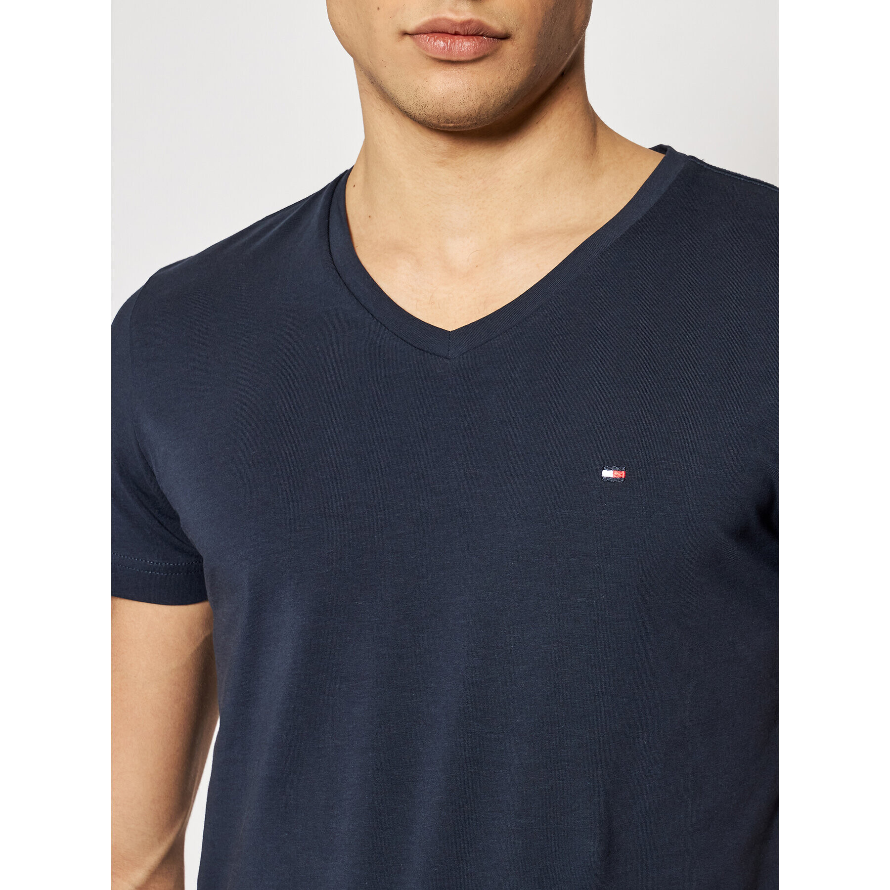 Tommy Hilfiger Tričko MW0MW02045 Tmavomodrá Slim Fit - Pepit.sk