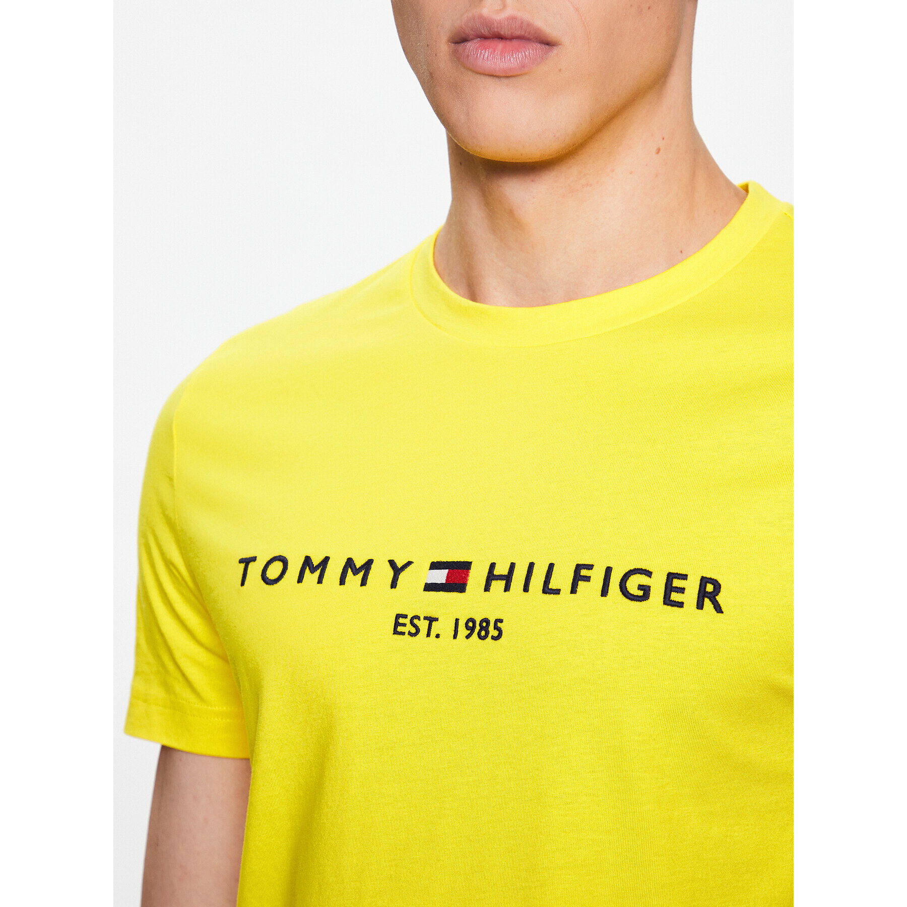 Tommy Hilfiger Tričko MW0MW11797 Žltá Slim Fit - Pepit.sk