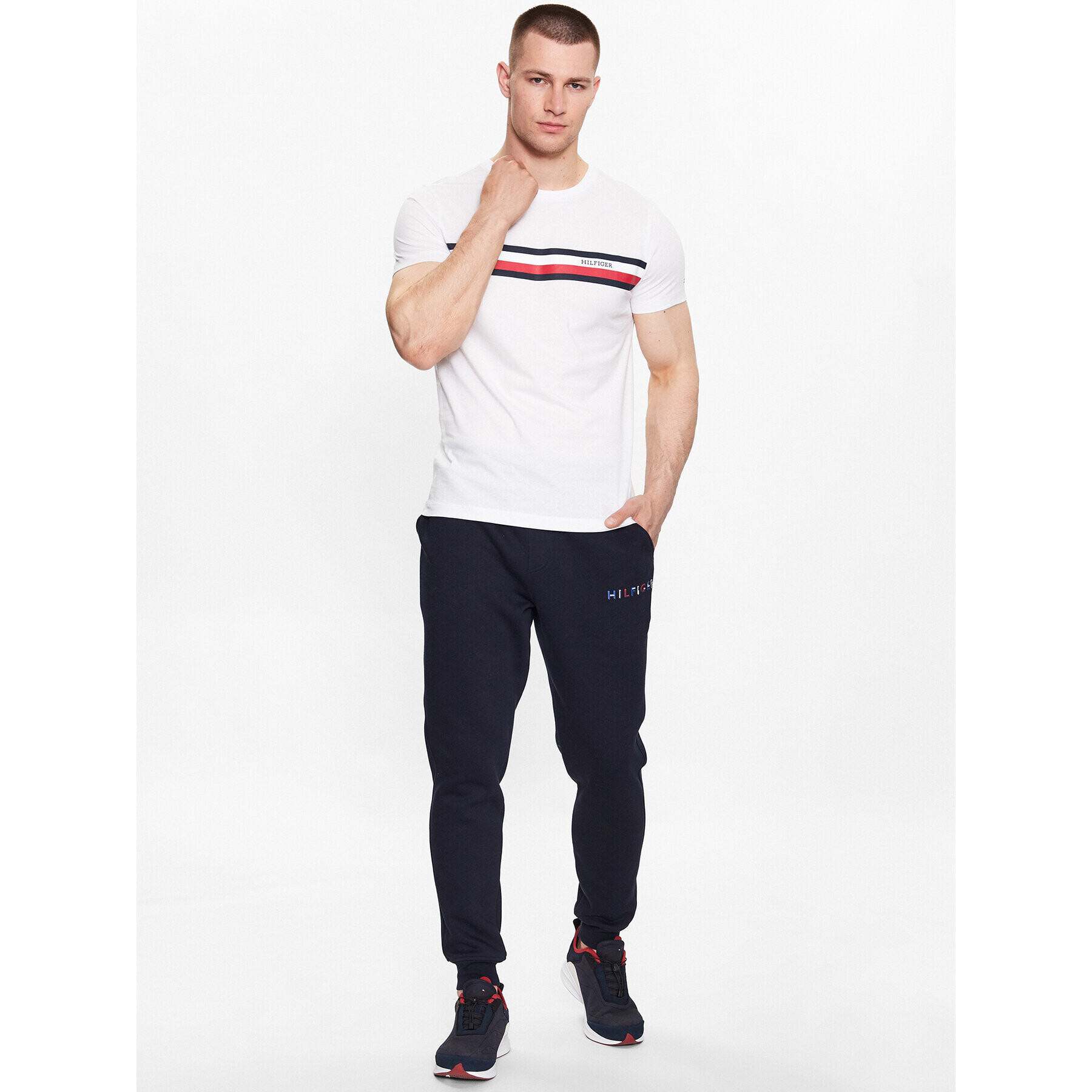 Tommy Hilfiger Tričko MW0MW32119 Biela Slim Fit - Pepit.sk