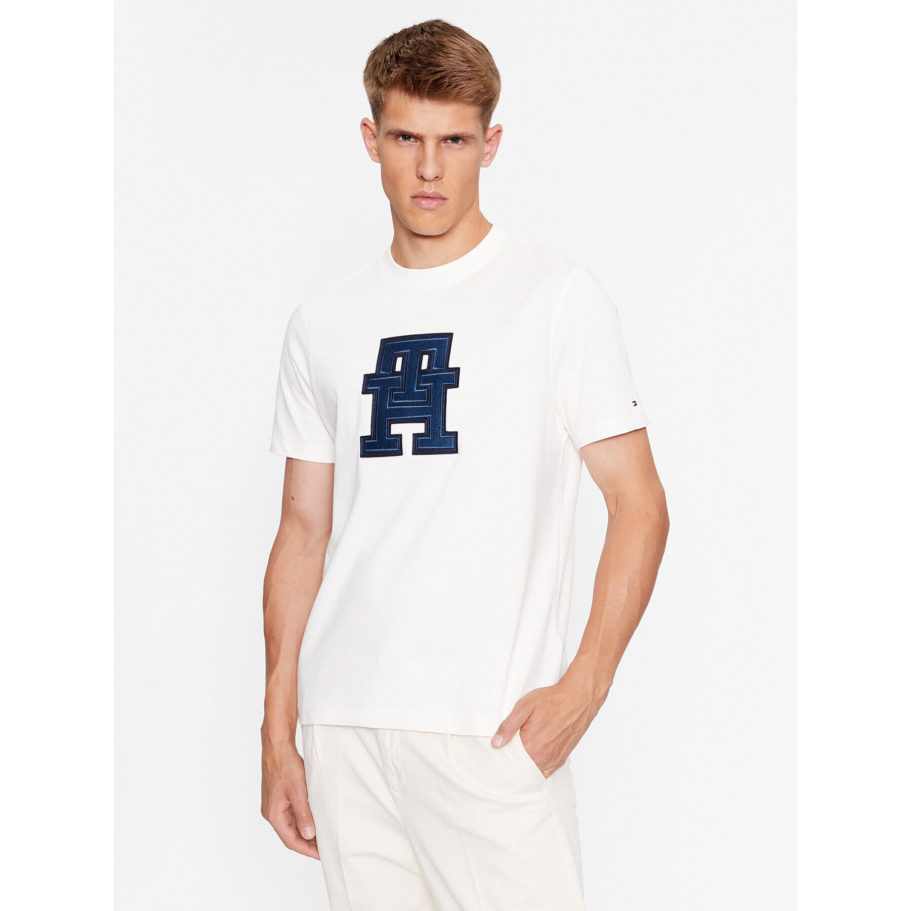 Tommy Hilfiger Tričko MW0MW32589 Biela Regular Fit - Pepit.sk