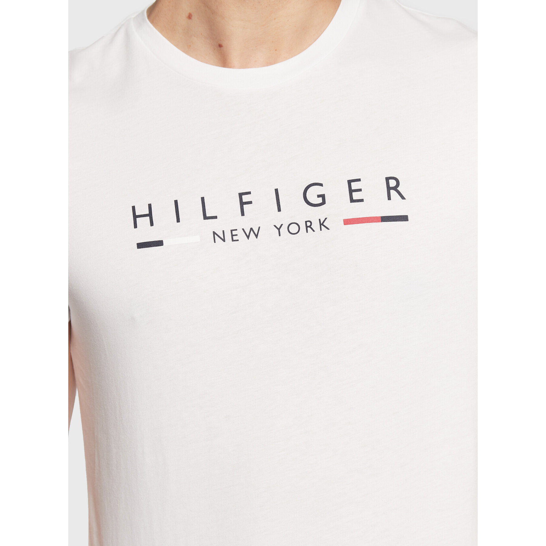 Tommy Hilfiger Tričko New York MW0MW29372 Biela Slim Fit - Pepit.sk