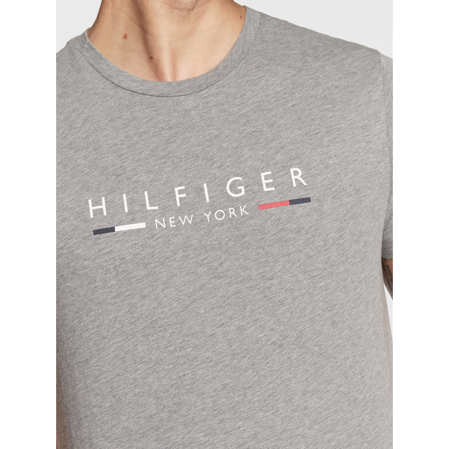 Tommy Hilfiger Tričko New York MW0MW29372 Sivá Slim Fit - Pepit.sk