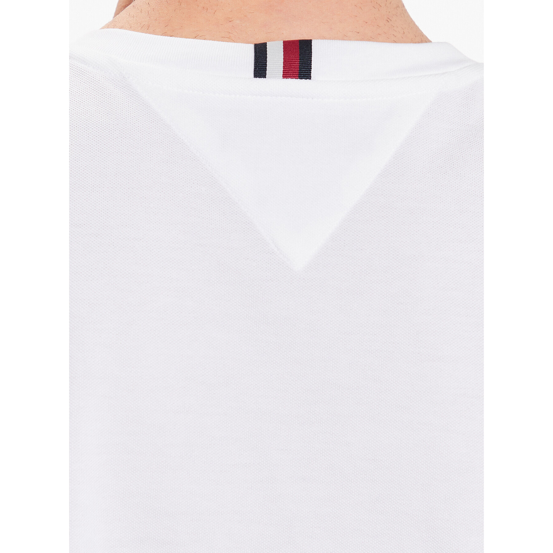 Tommy Hilfiger Tričko Pique Flag MW0MW30039 Biela Slim Fit - Pepit.sk