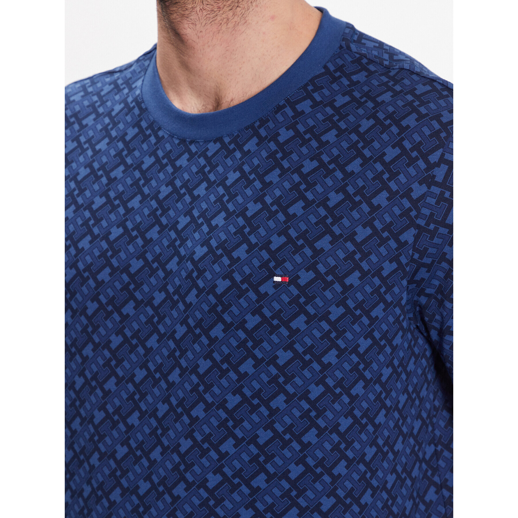 Tommy Hilfiger Tričko Print MW0MW30056 Tmavomodrá Regular Fit - Pepit.sk