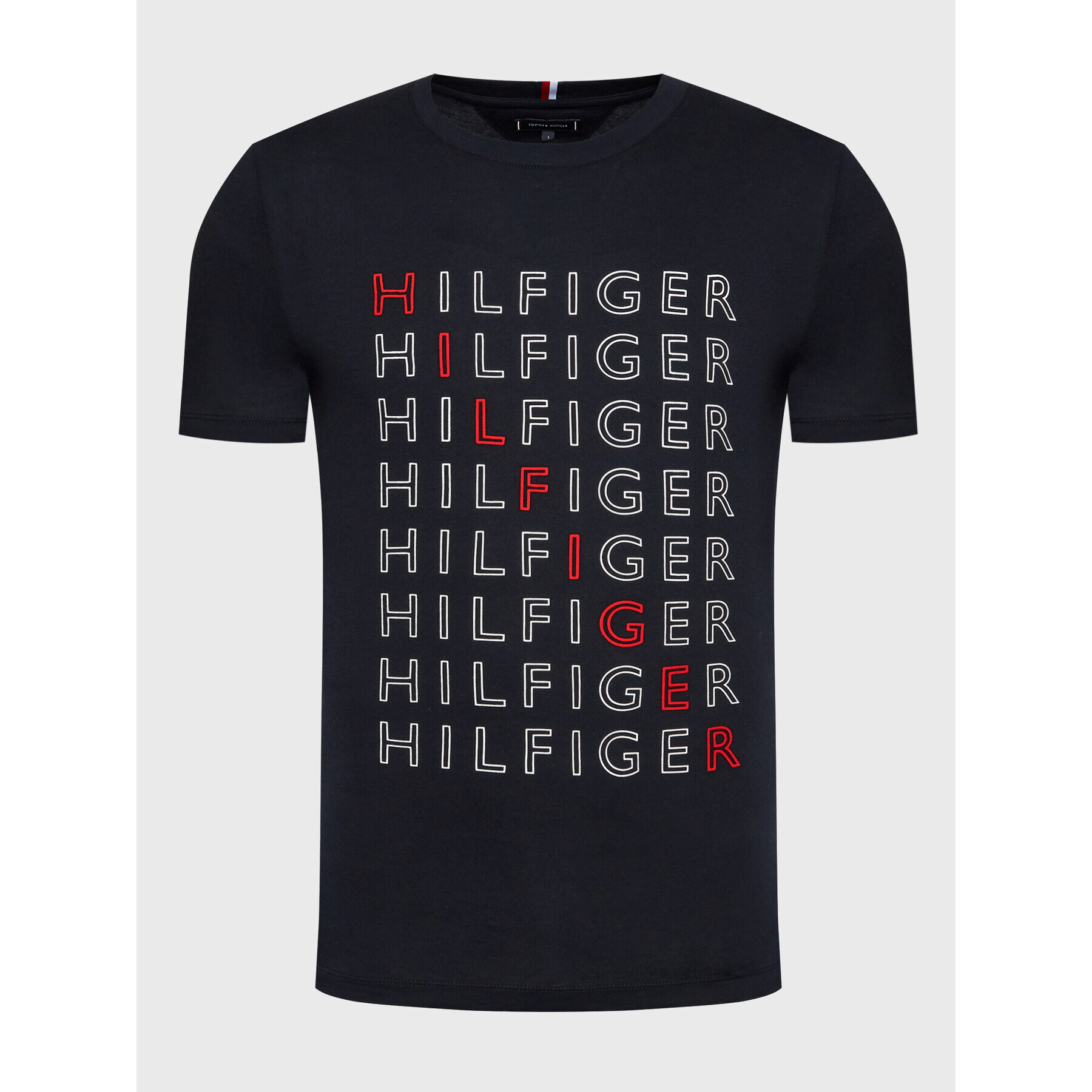 Tommy Hilfiger Tričko Repeat MW0MW28680 Tmavomodrá Slim Fit - Pepit.sk