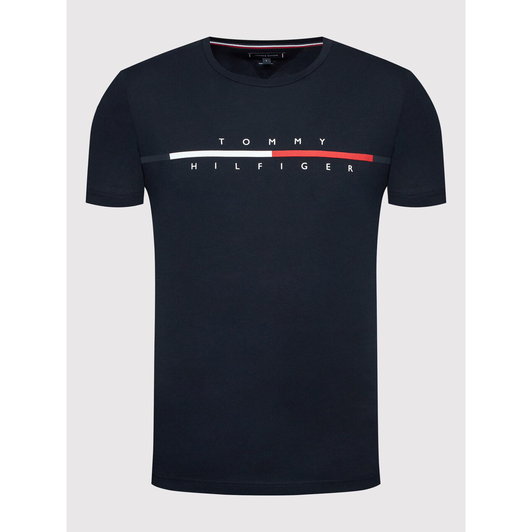 Tommy Hilfiger Tričko Split Logo MW0MW22128 Tmavomodrá Regular Fit - Pepit.sk