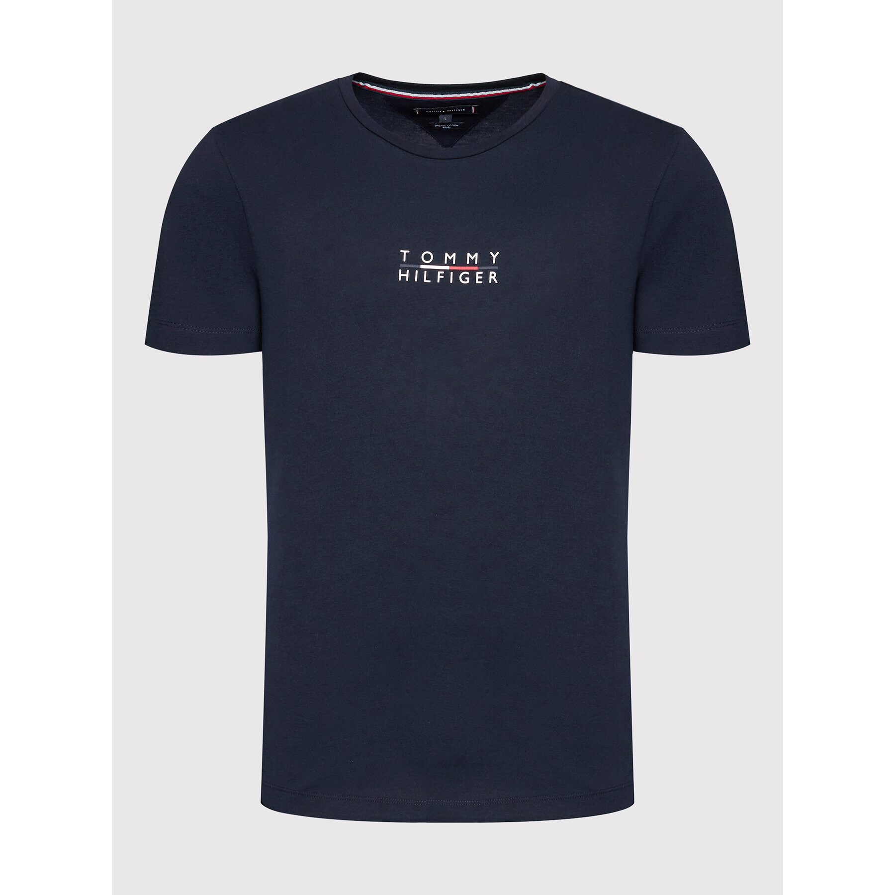 Tommy Hilfiger Tričko Square Logo MW0MW24547 Tmavomodrá Regular Fit - Pepit.sk