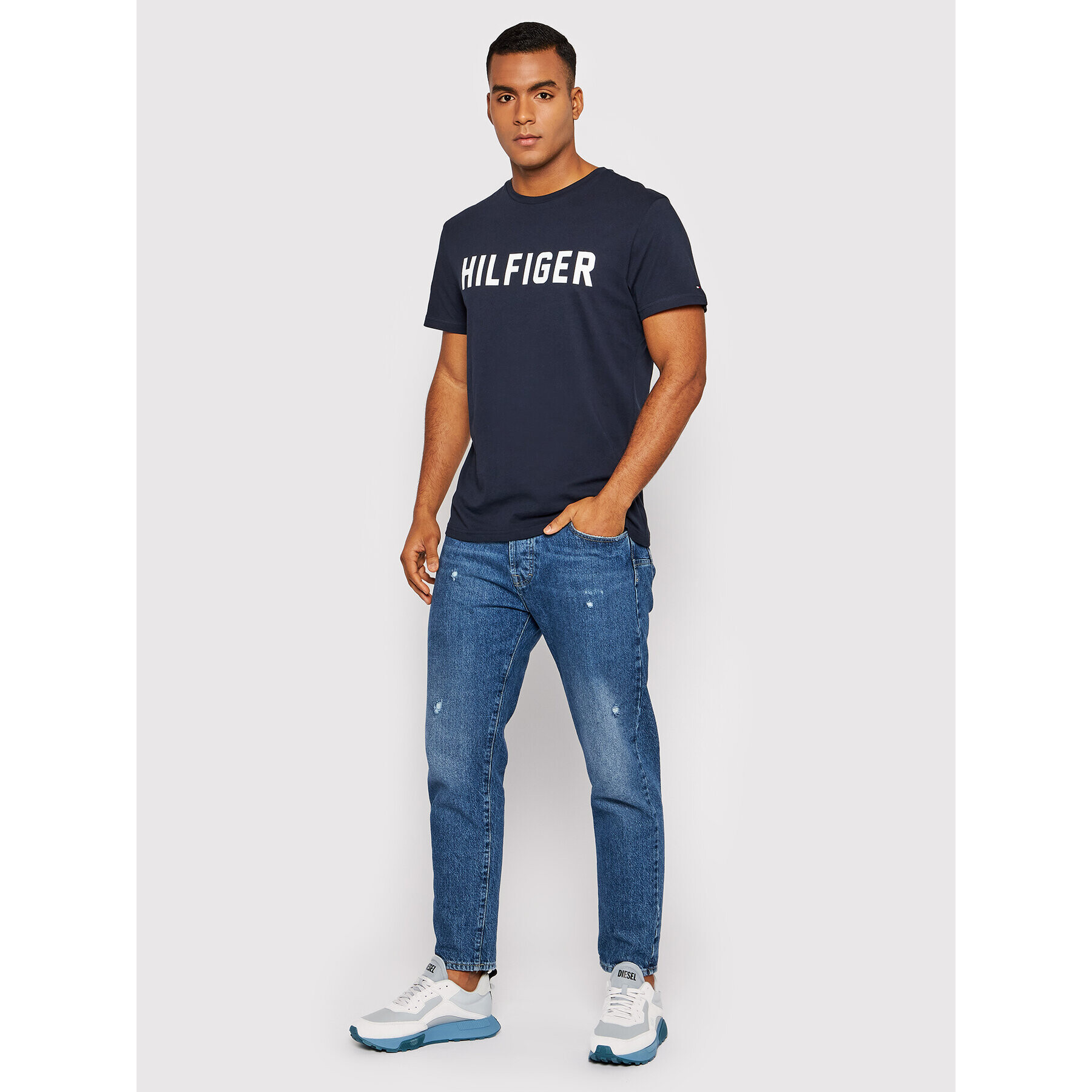 Tommy Hilfiger Tričko Ss Tee UM0UM02011 Tmavomodrá Regular Fit - Pepit.sk