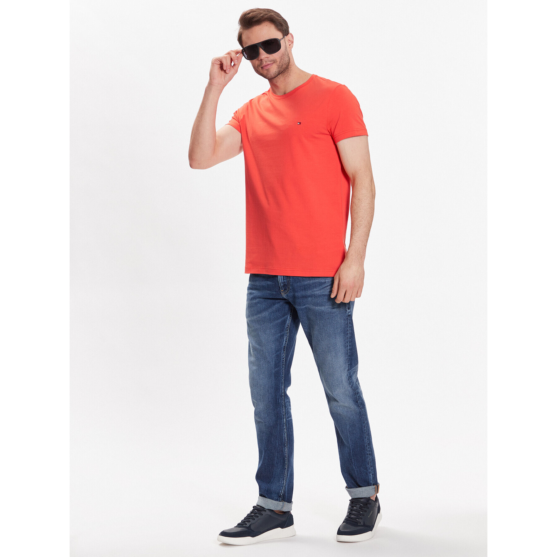 Tommy Hilfiger Tričko Stretch MW0MW10800 Oranžová Extra Slim Fit - Pepit.sk