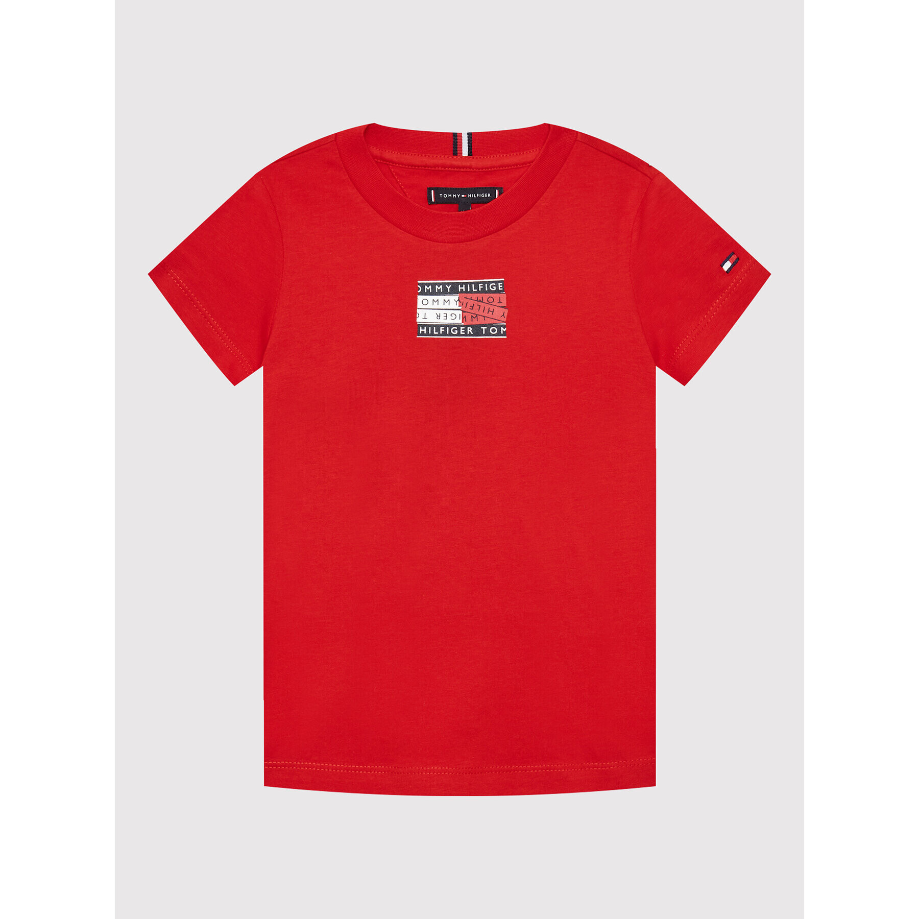 Tommy Hilfiger Tričko Tape Graphic KB0KB07282 M Červená Regular Fit - Pepit.sk