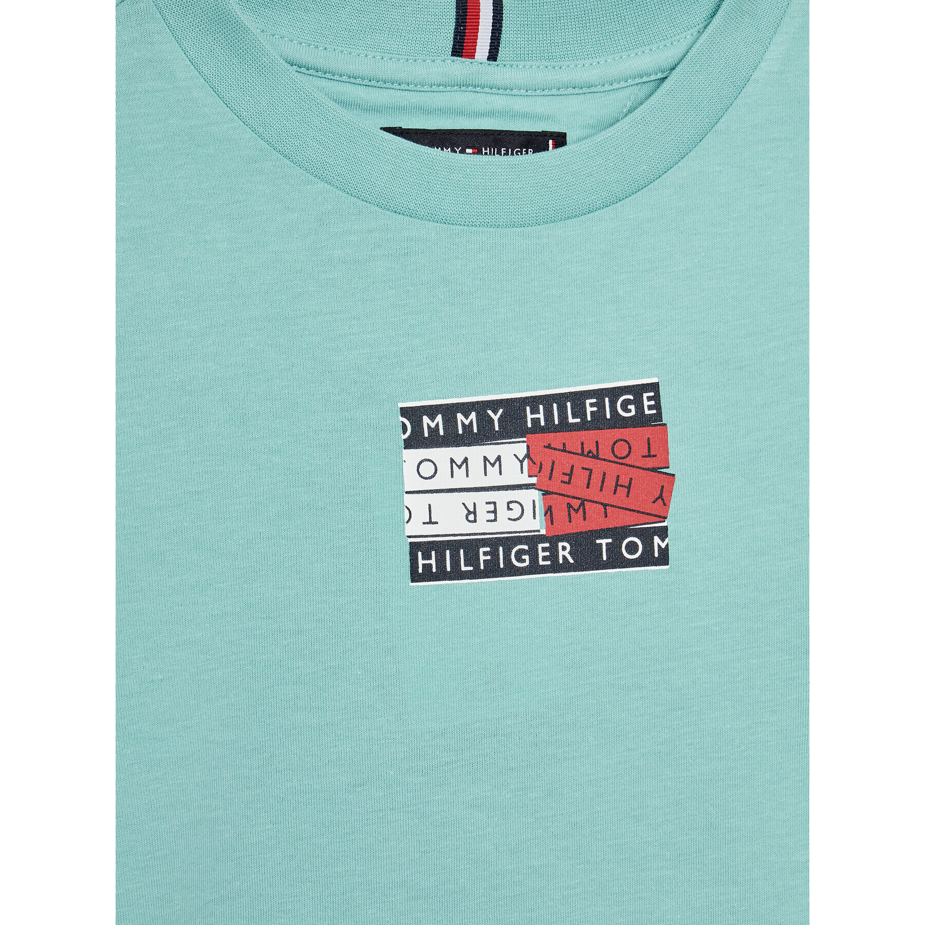 Tommy Hilfiger Tričko Tape Graphic Tee KB0KB07282 M Zelená Regular Fit - Pepit.sk