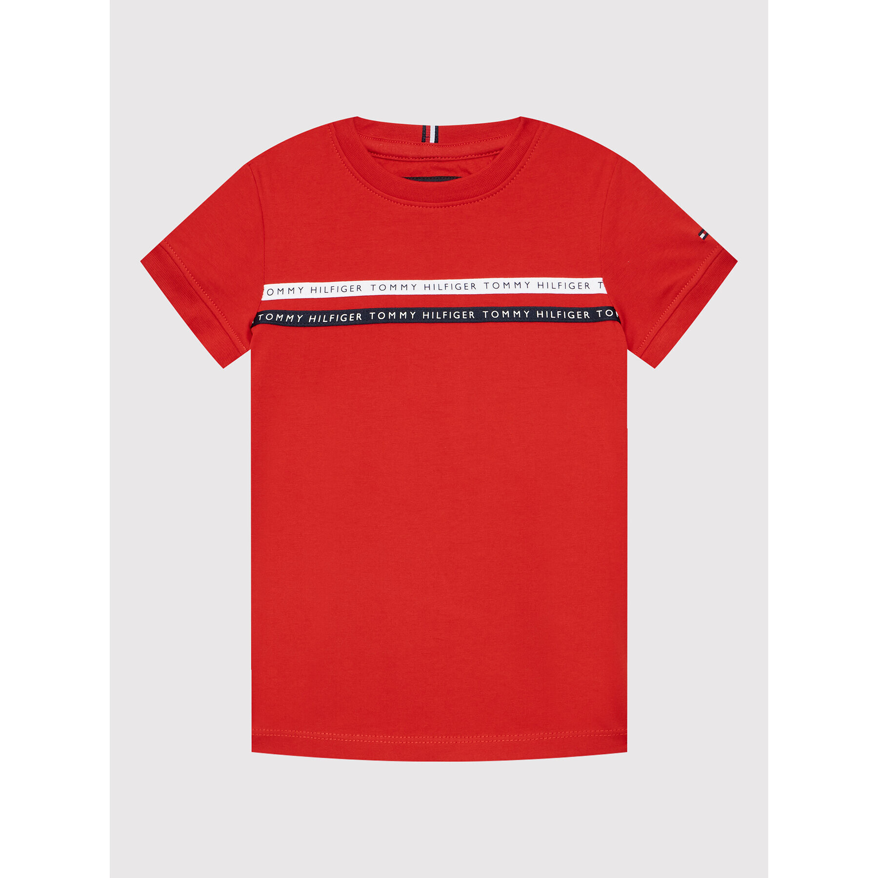 Tommy Hilfiger Tričko Tape KB0KB07357 D Červená Regular Fit - Pepit.sk