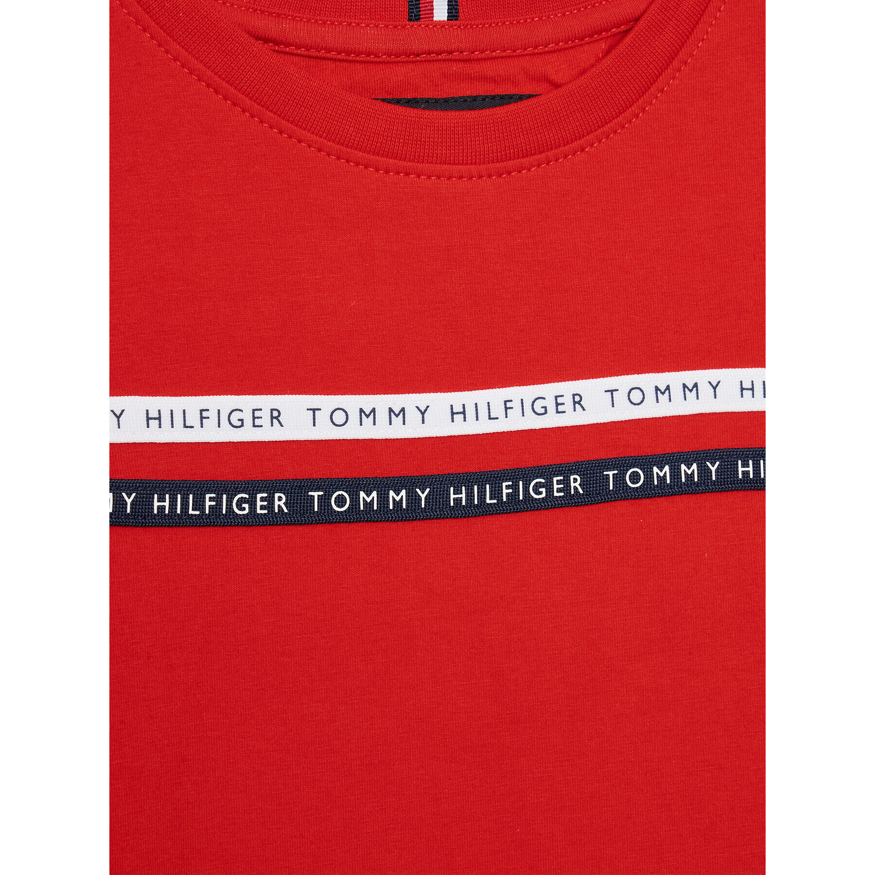 Tommy Hilfiger Tričko Tape KB0KB07357 D Červená Regular Fit - Pepit.sk