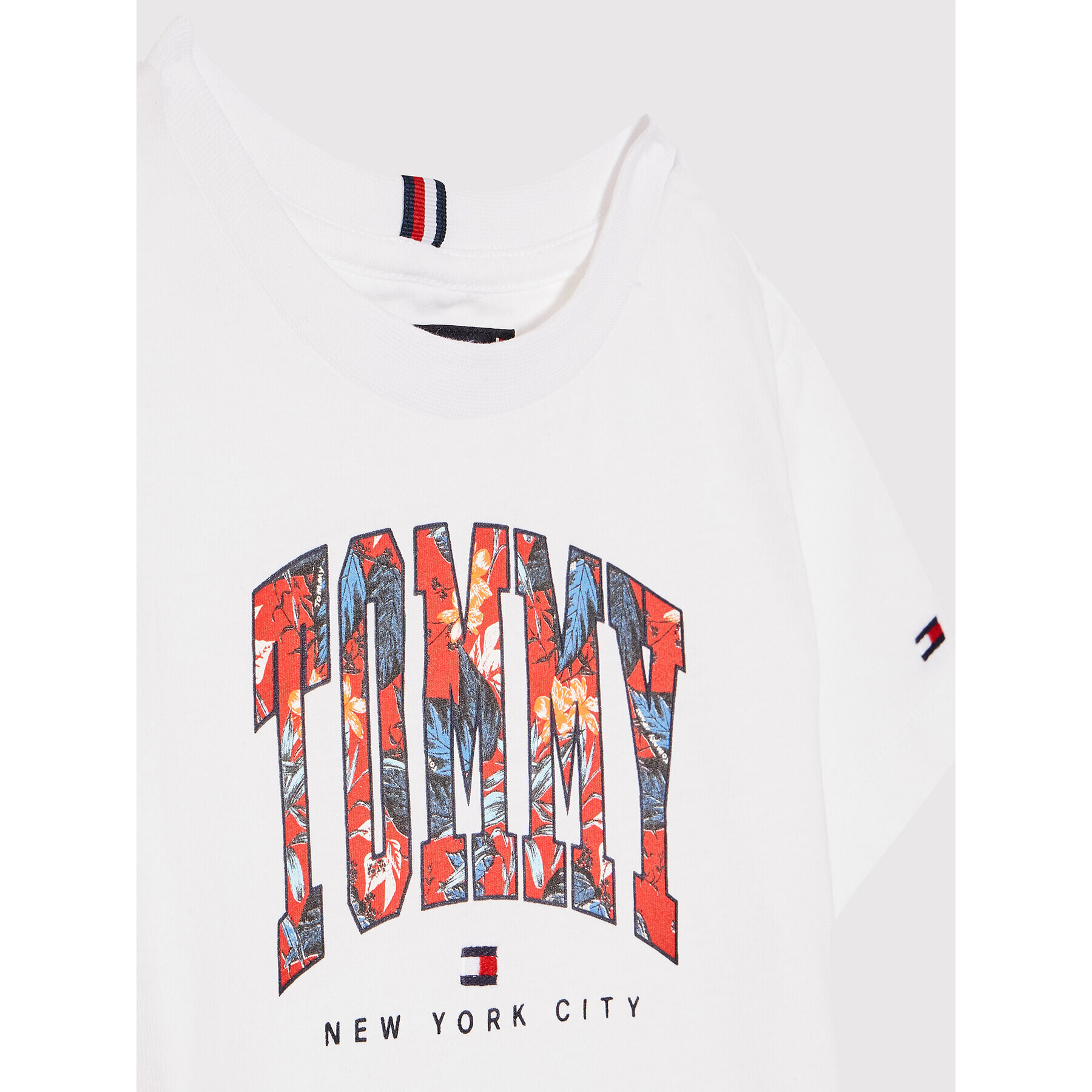 Tommy Hilfiger Tričko Tropical Varsity KB0KB07283 D Biela Regular Fit - Pepit.sk