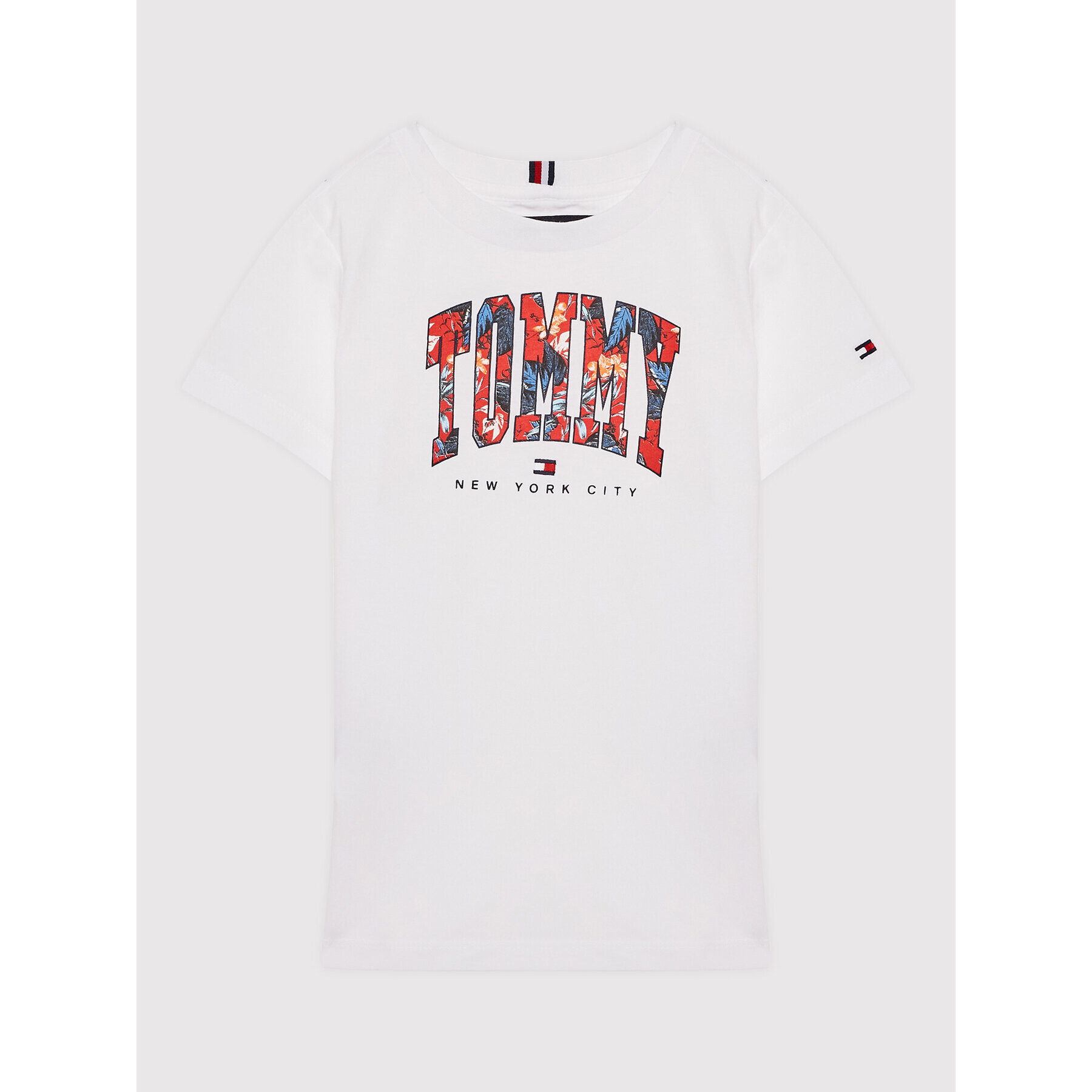 Tommy Hilfiger Tričko Tropical Varsity KB0KB07283 M Biela Regular Fit - Pepit.sk