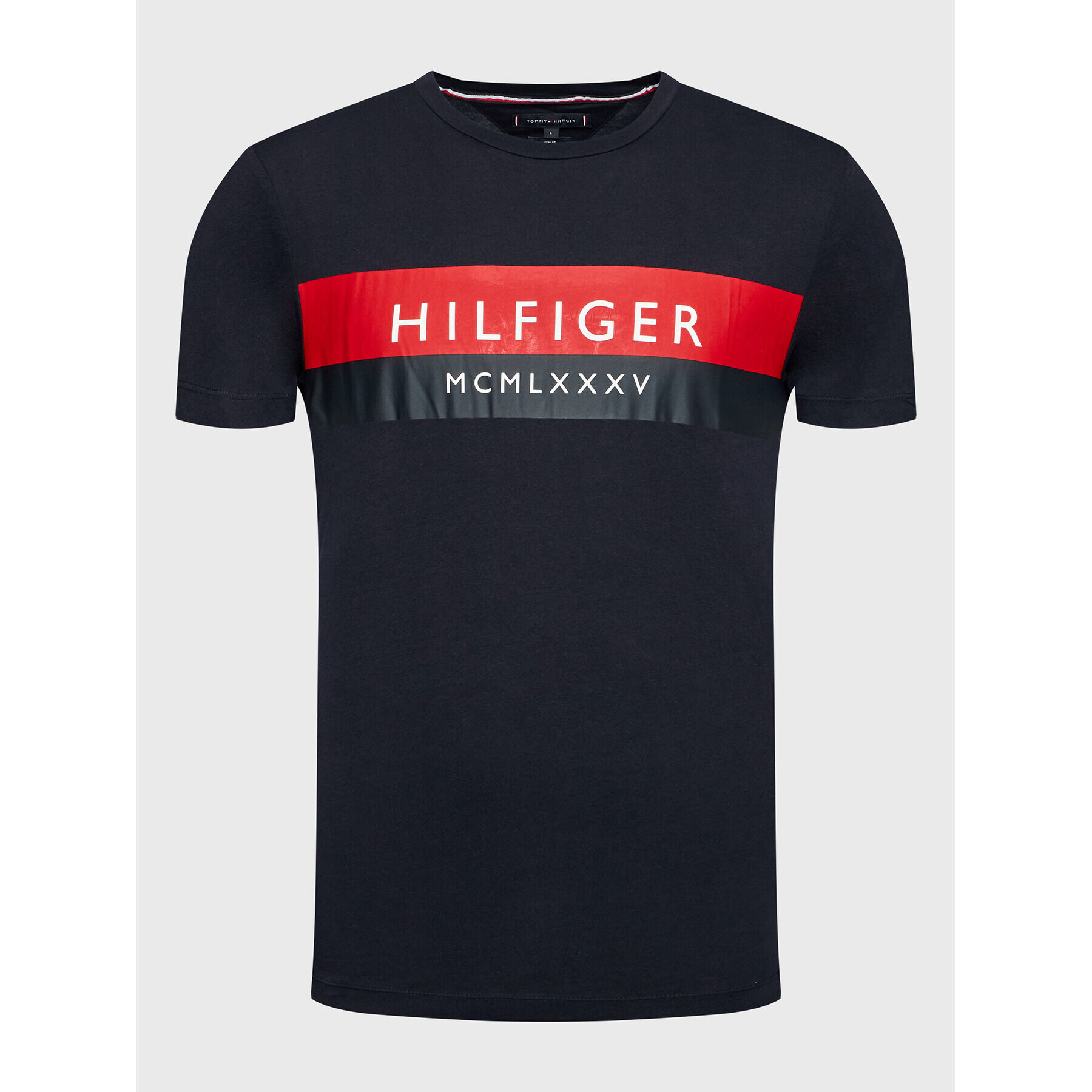 Tommy Hilfiger Tričko Two Tone MW0MW28222 Tmavomodrá Slim Fit - Pepit.sk